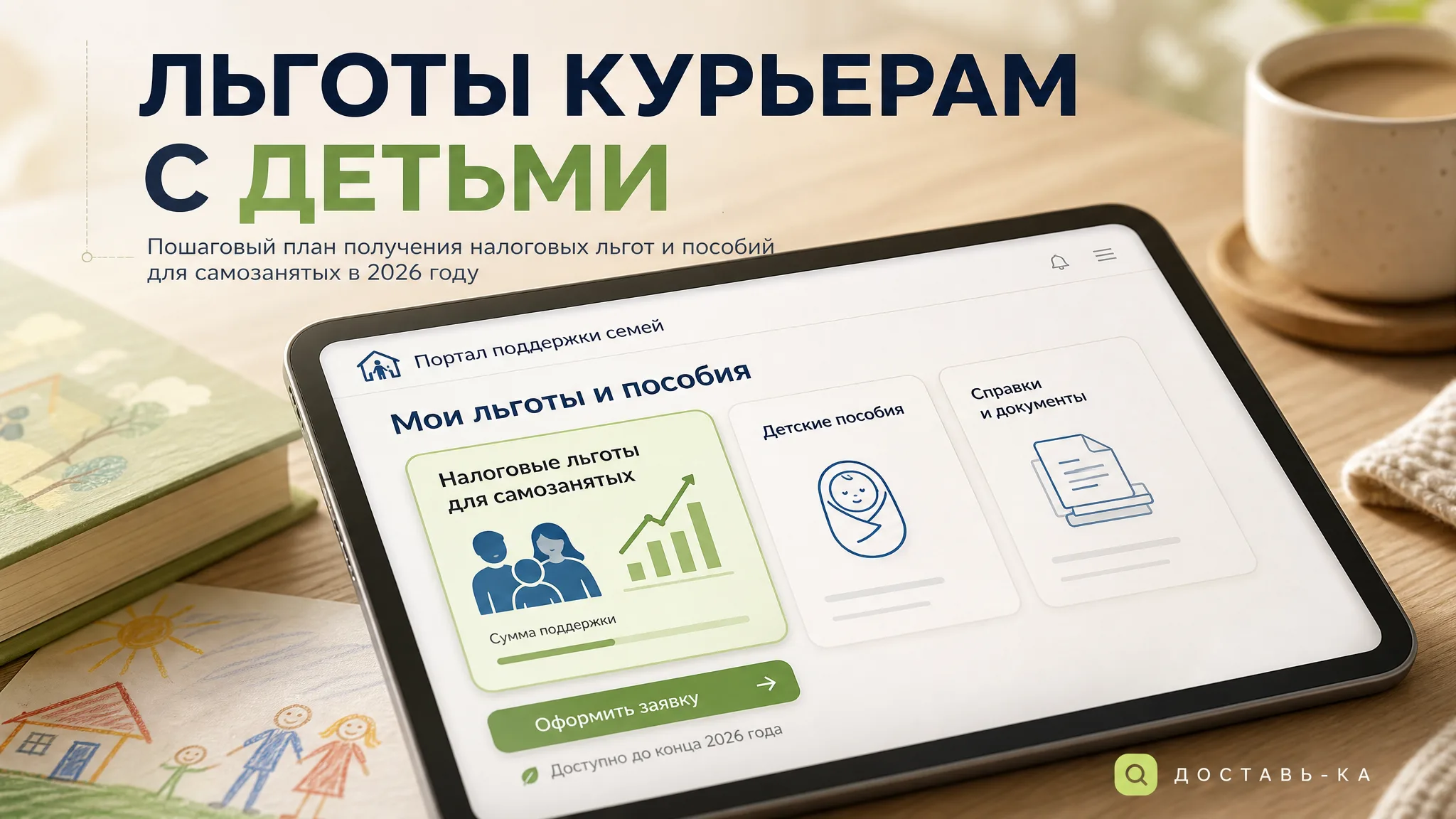 Налоговые льготы самозанятым курьерам с детьми в 2026 году: пошаговая инструкция
