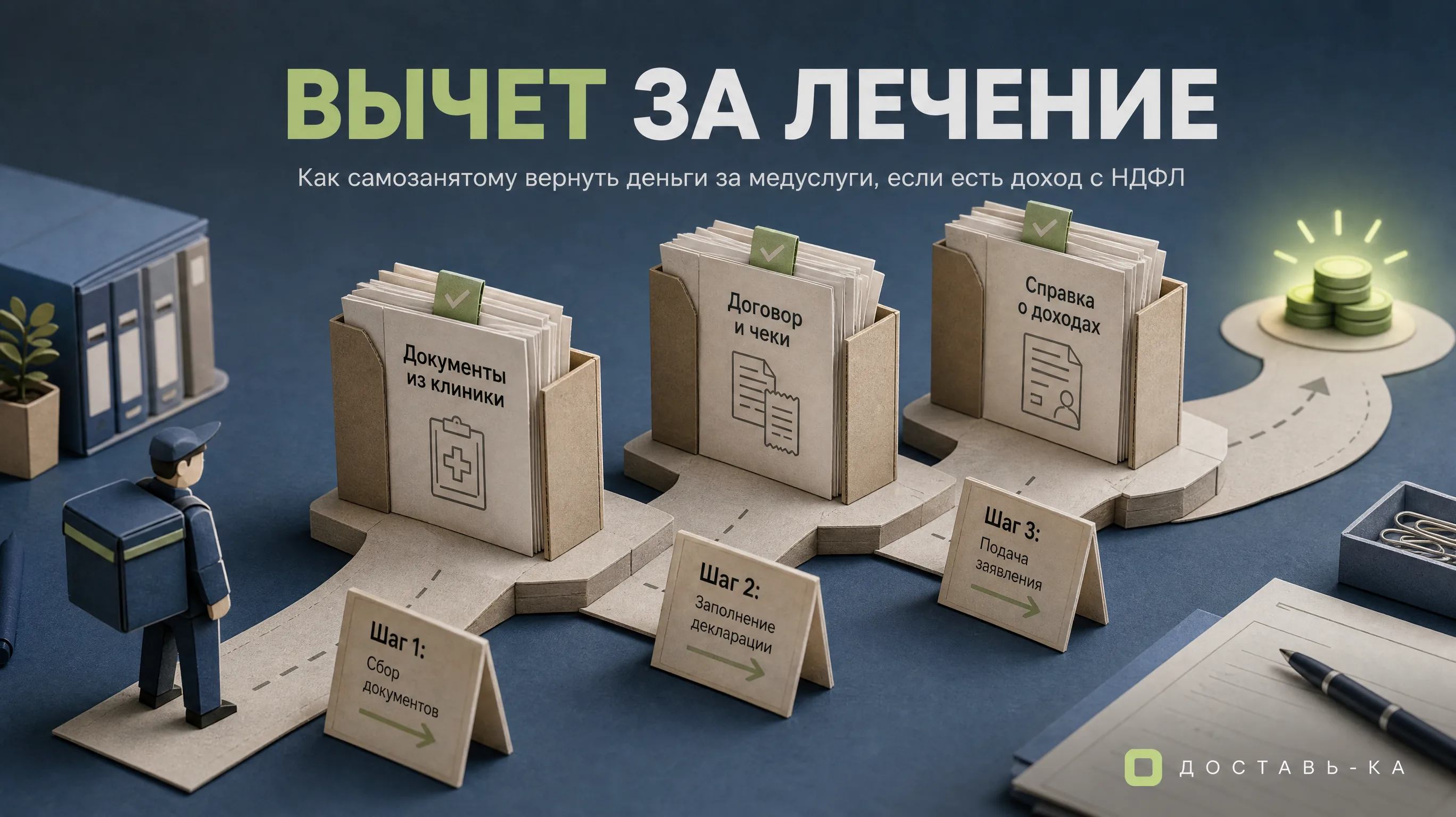 Налоговый вычет за лечение самозанятый курьер в 2026 году