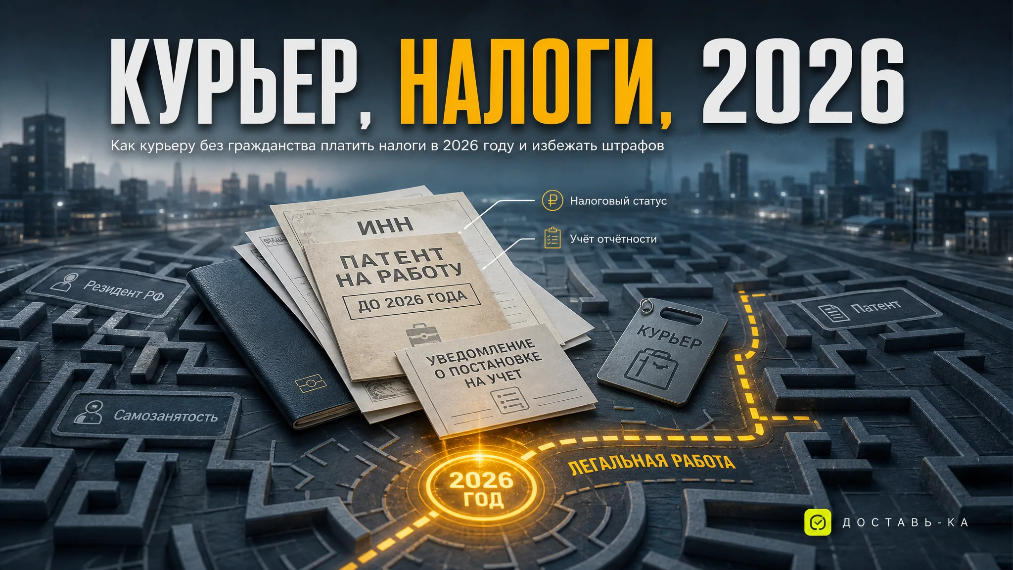 Налог для курьера без гражданства РФ: ставки, отчетность и риски в 2026 году