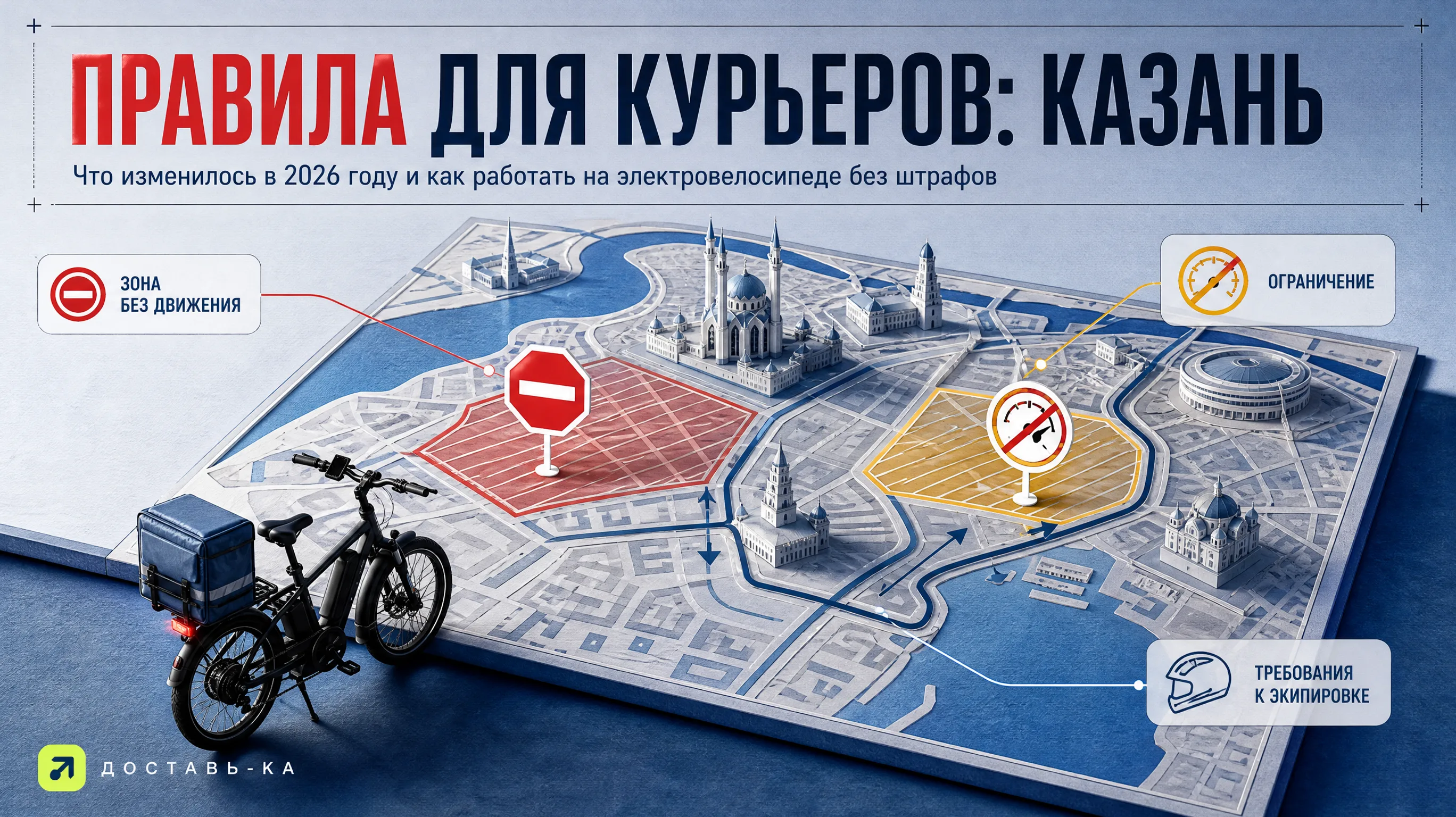 Новые правила для курьеров на электровелосипедах в Казани 2026