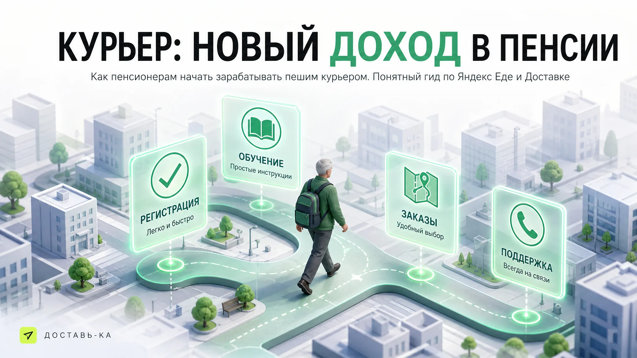 Работа пешим курьером для пенсионеров: комфорт и доход в 2026 году