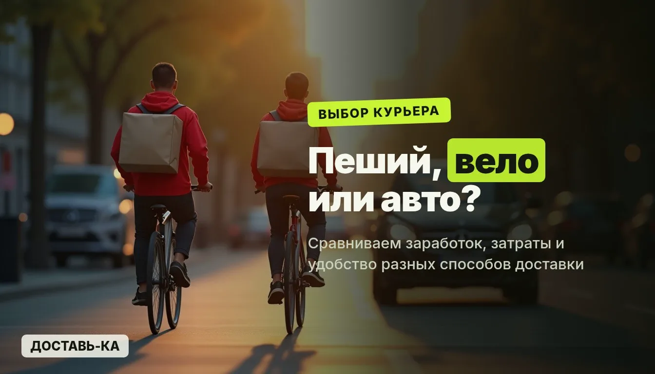 Пеший, вело или авто курьер: детальное сравнение заработка, затрат и удобства в 2026 году