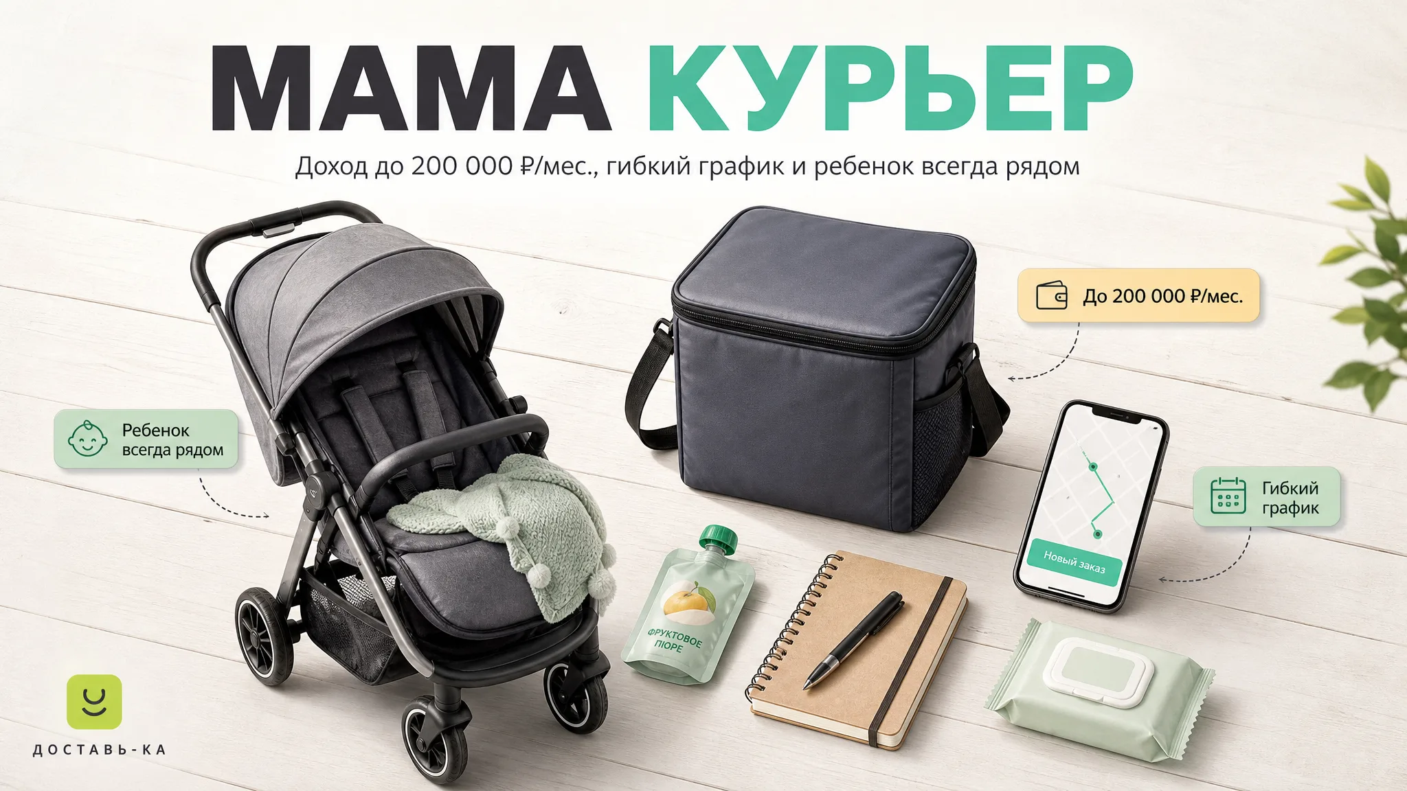 Подработка для мам в декрете курьером в 2026 году: возможности и подводные камни