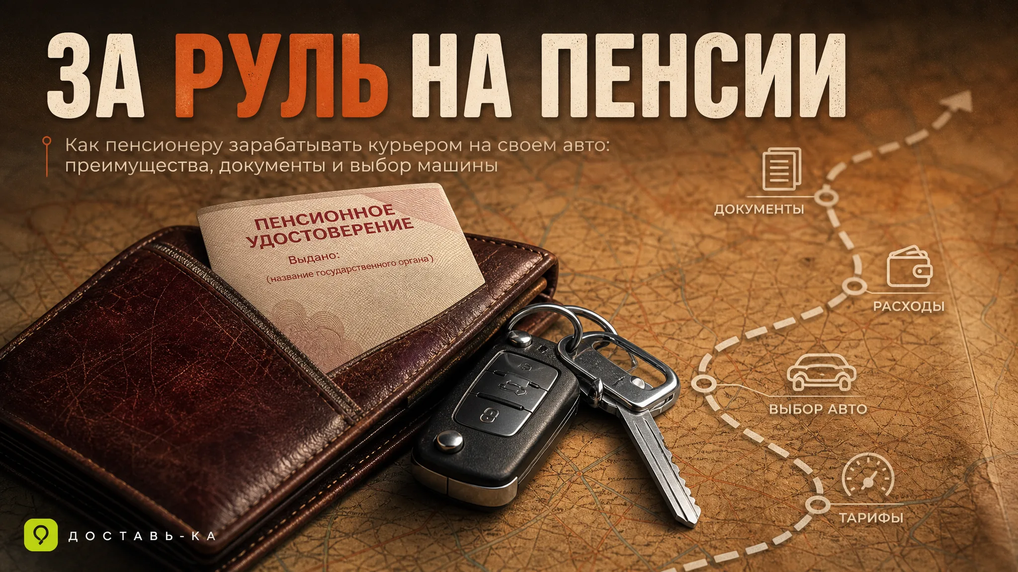 Подработка пенсионерам на машине курьером в 2026 году
