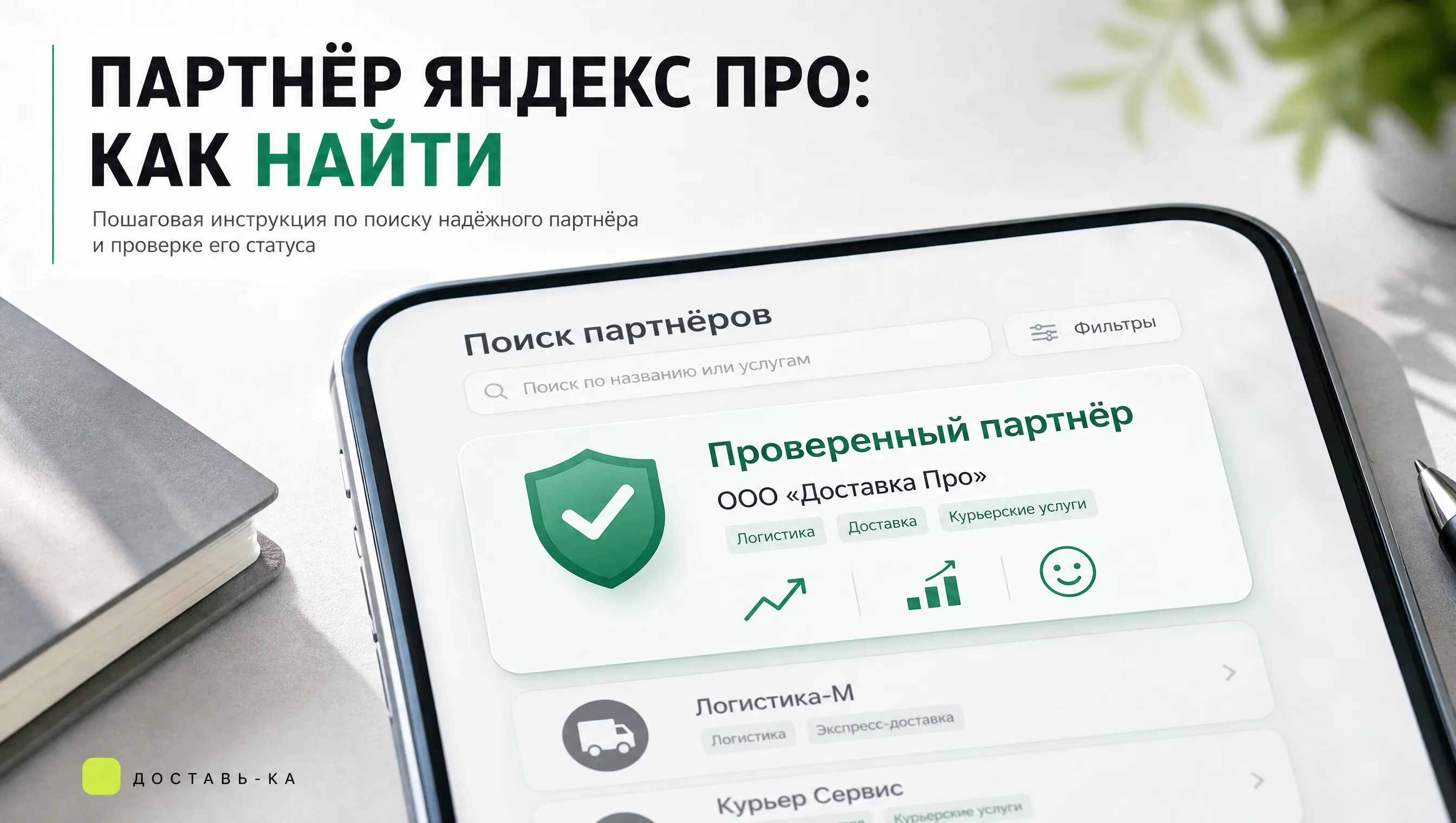 Проверенный партнёр Яндекс Про: что это значит и как проверить парк курьеров в 2026 году