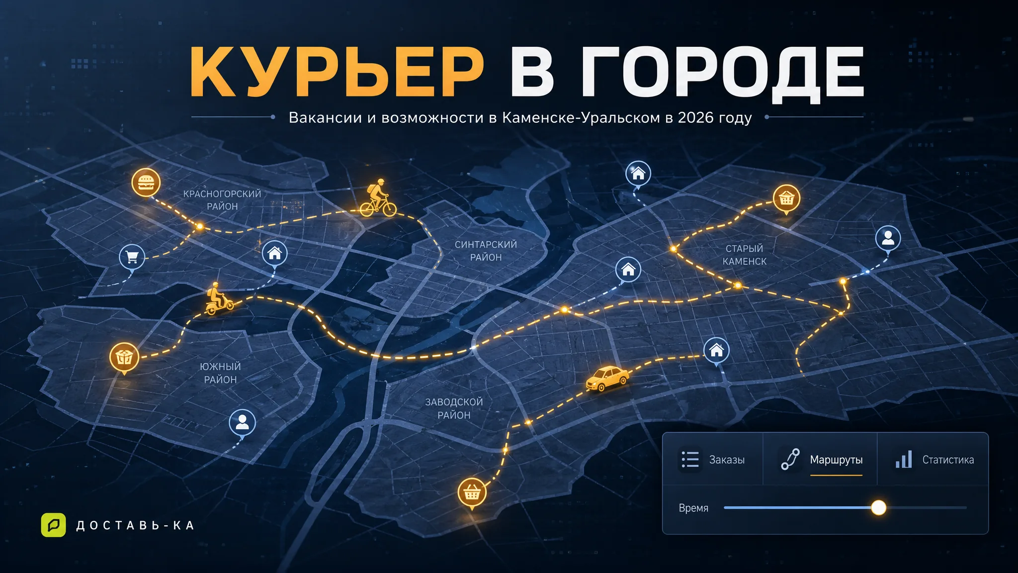 Работа курьером в Каменске-Уральском: вакансии и подключение в 2026