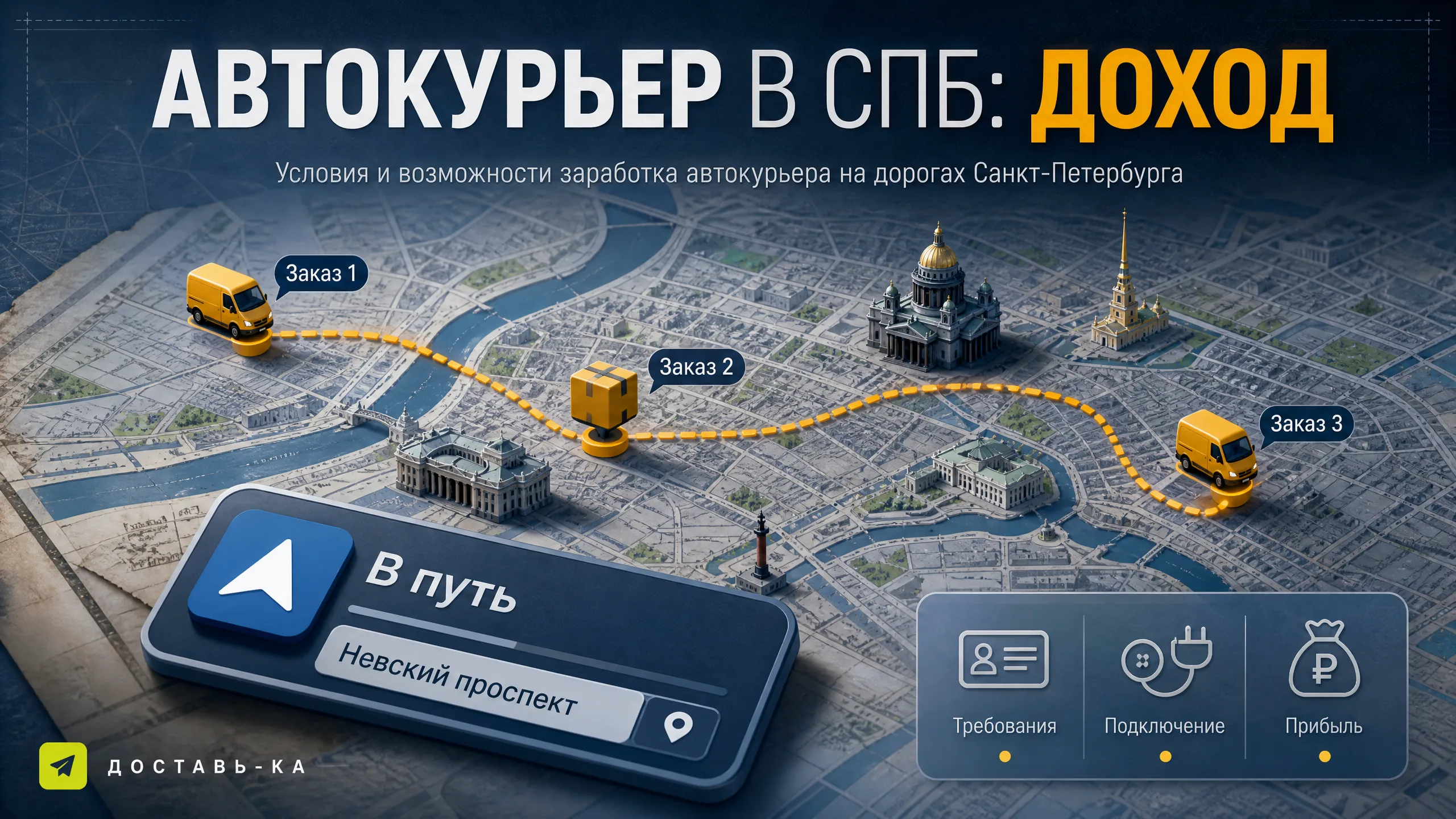 Работа курьером на автомобиле в СПб: условия, требования, доход в 2026 году