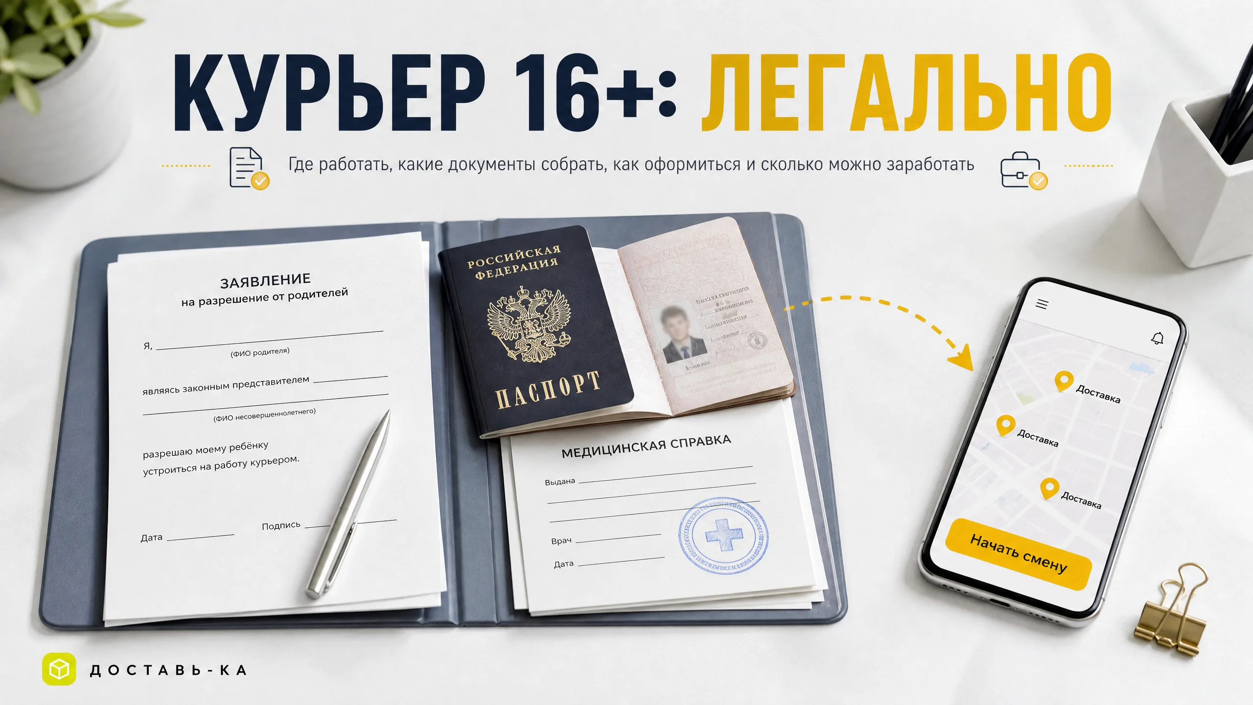 Работа курьером с 16 лет: где можно работать курьером с 16 лет в 2026 году
