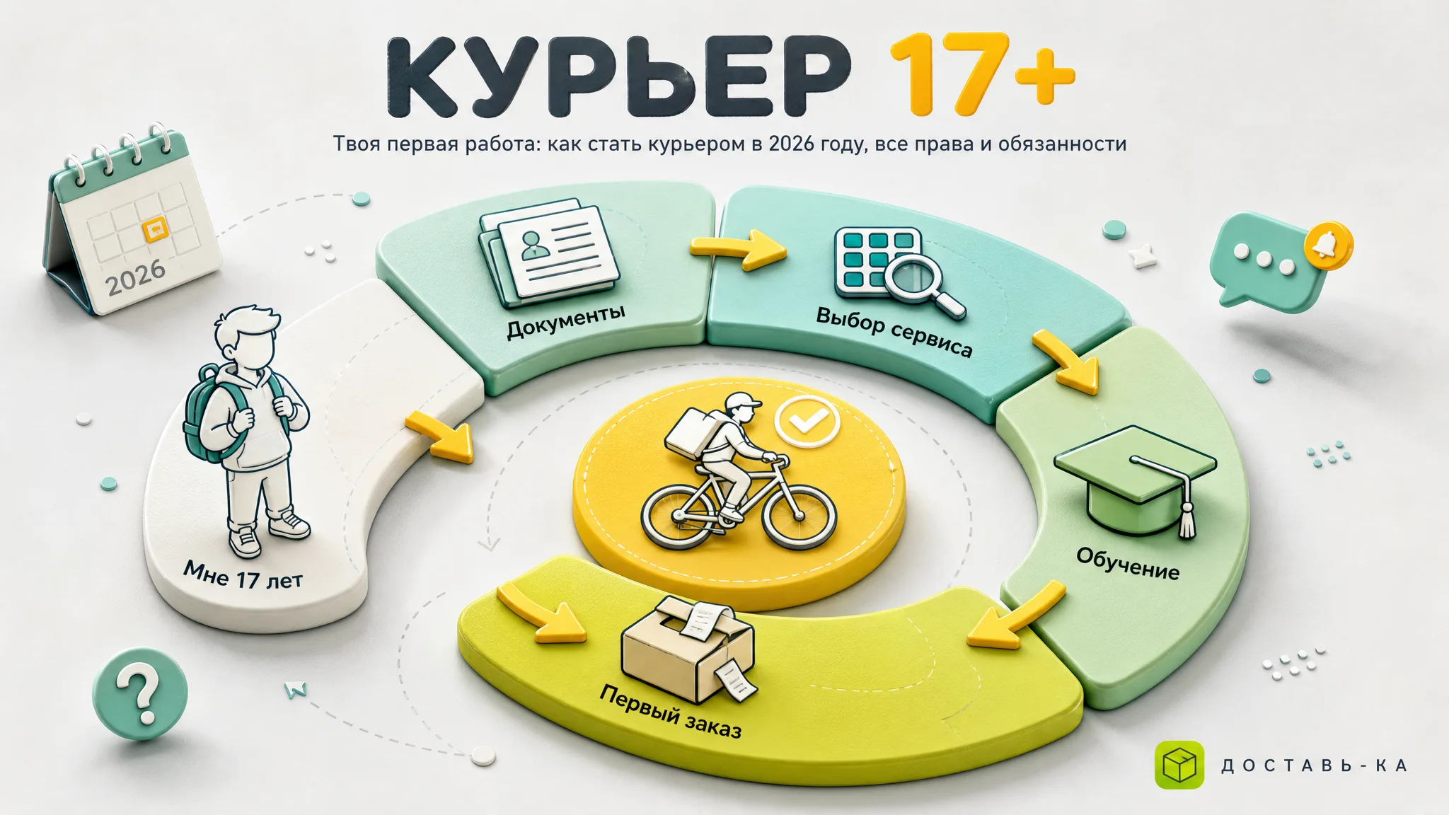 Работа курьером с 17 лет: что нужно знать подростку в 2026 году