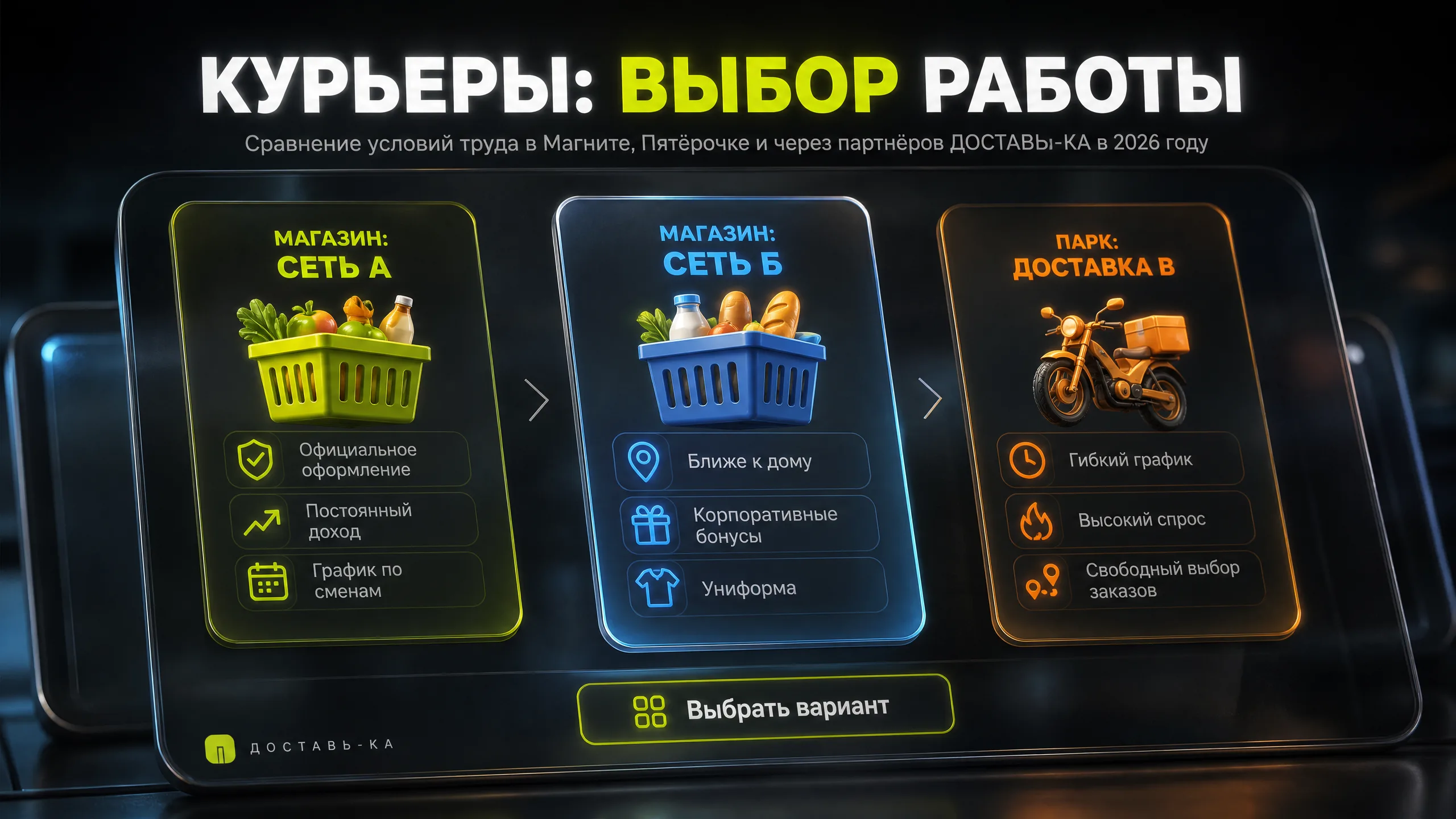 Работа курьером Магнит Пятёрочка: сравнение условий в 2026 году