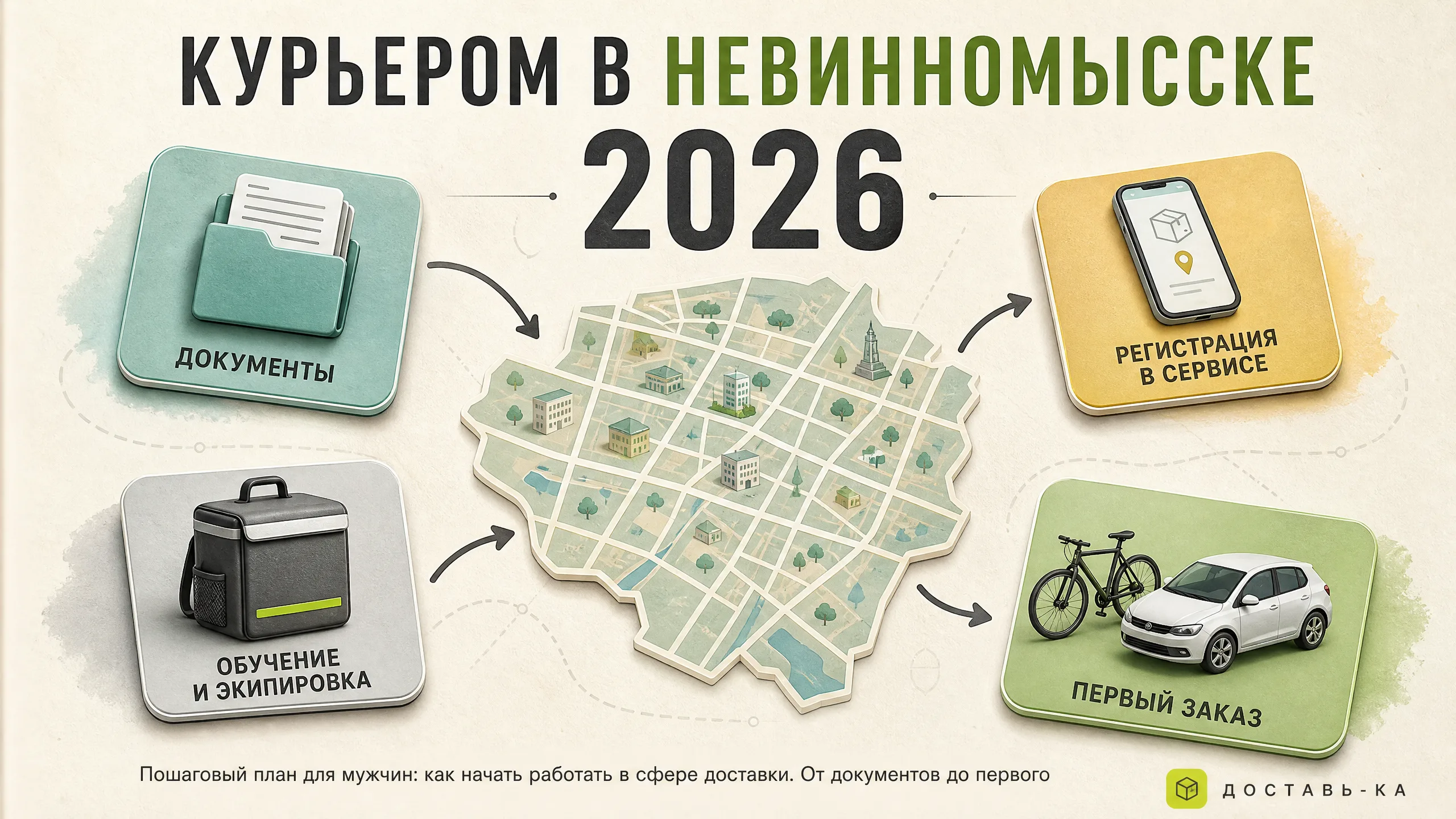 Работа в Невинномысске: свежие вакансии курьером для мужчин в 2026 году
