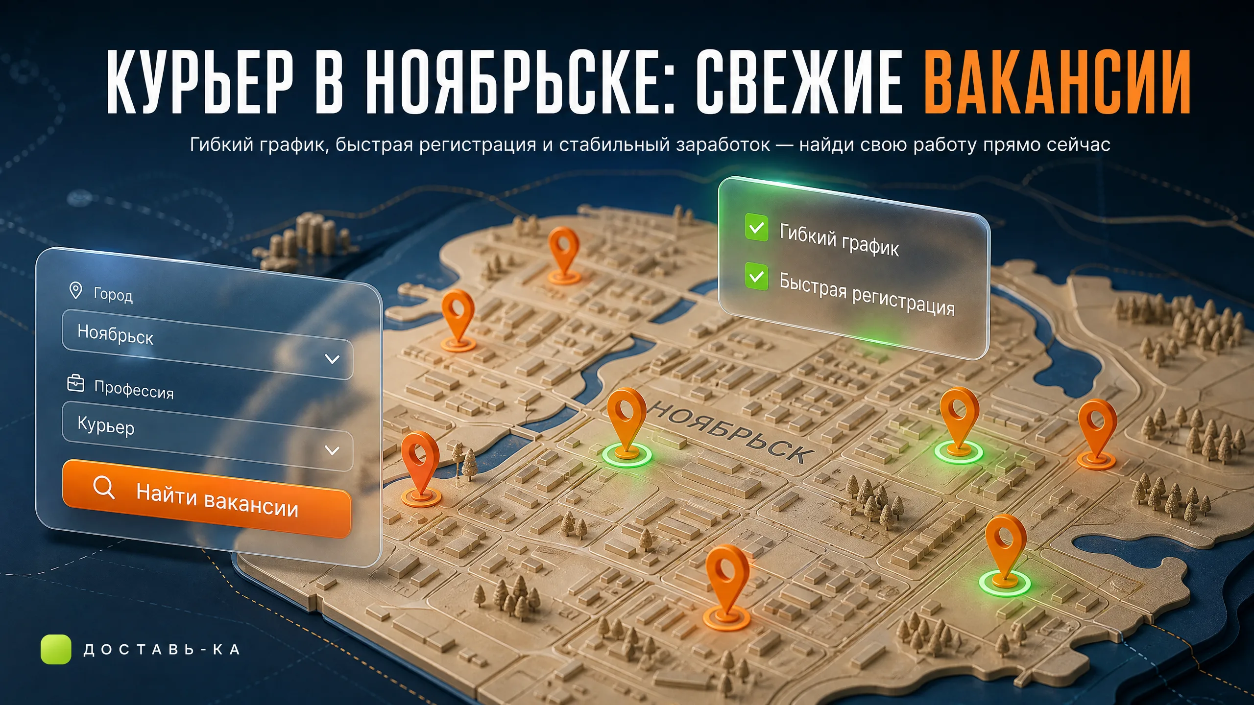 Работа курьером в Ноябрьске: свежие вакансии сегодня 2026