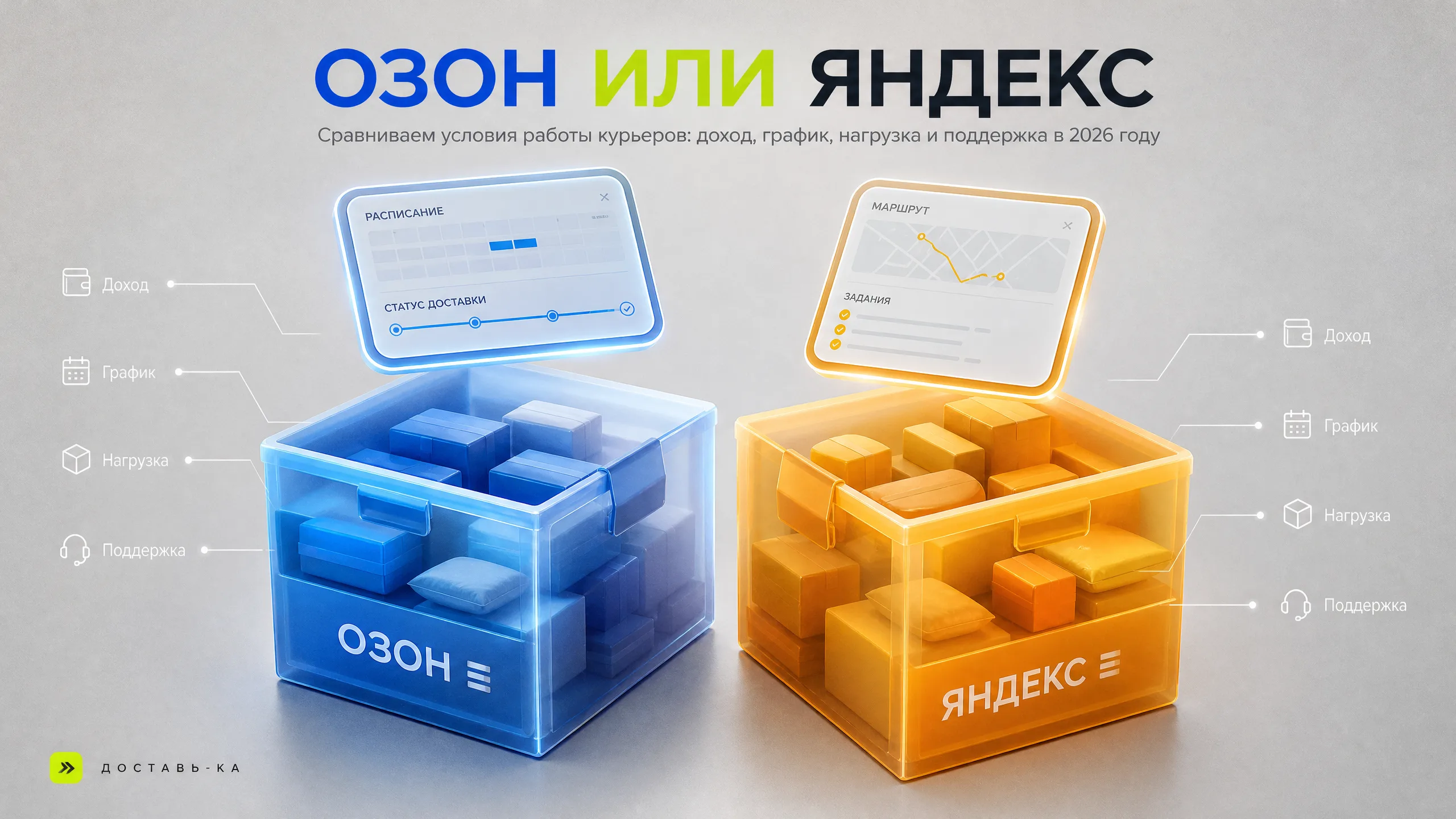 Озон или Яндекс: что выгоднее курьеру по отзывам в 2026 году?