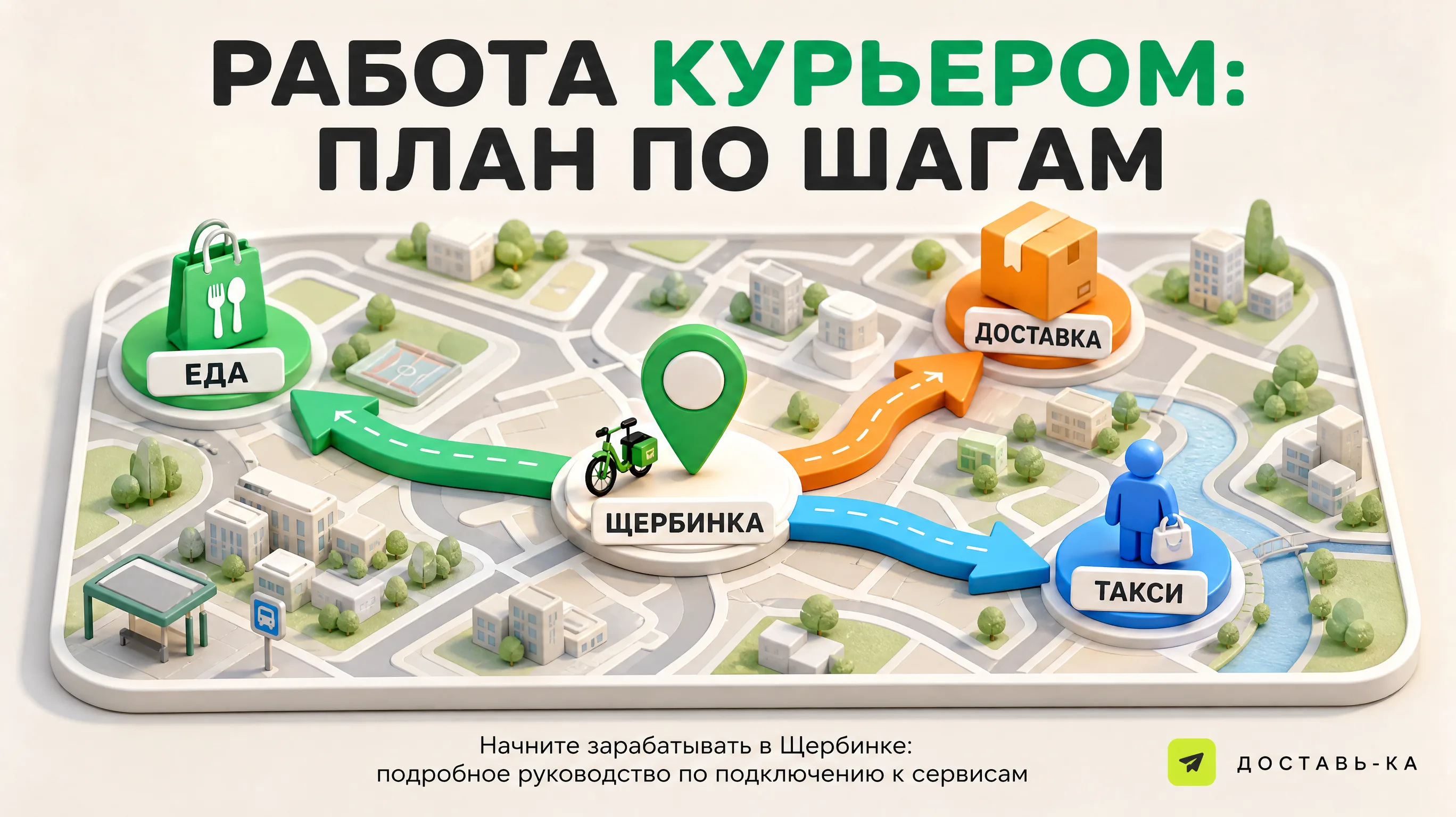 Работа курьером в Щербинке: вакансии, условия, подключение в 2026 году