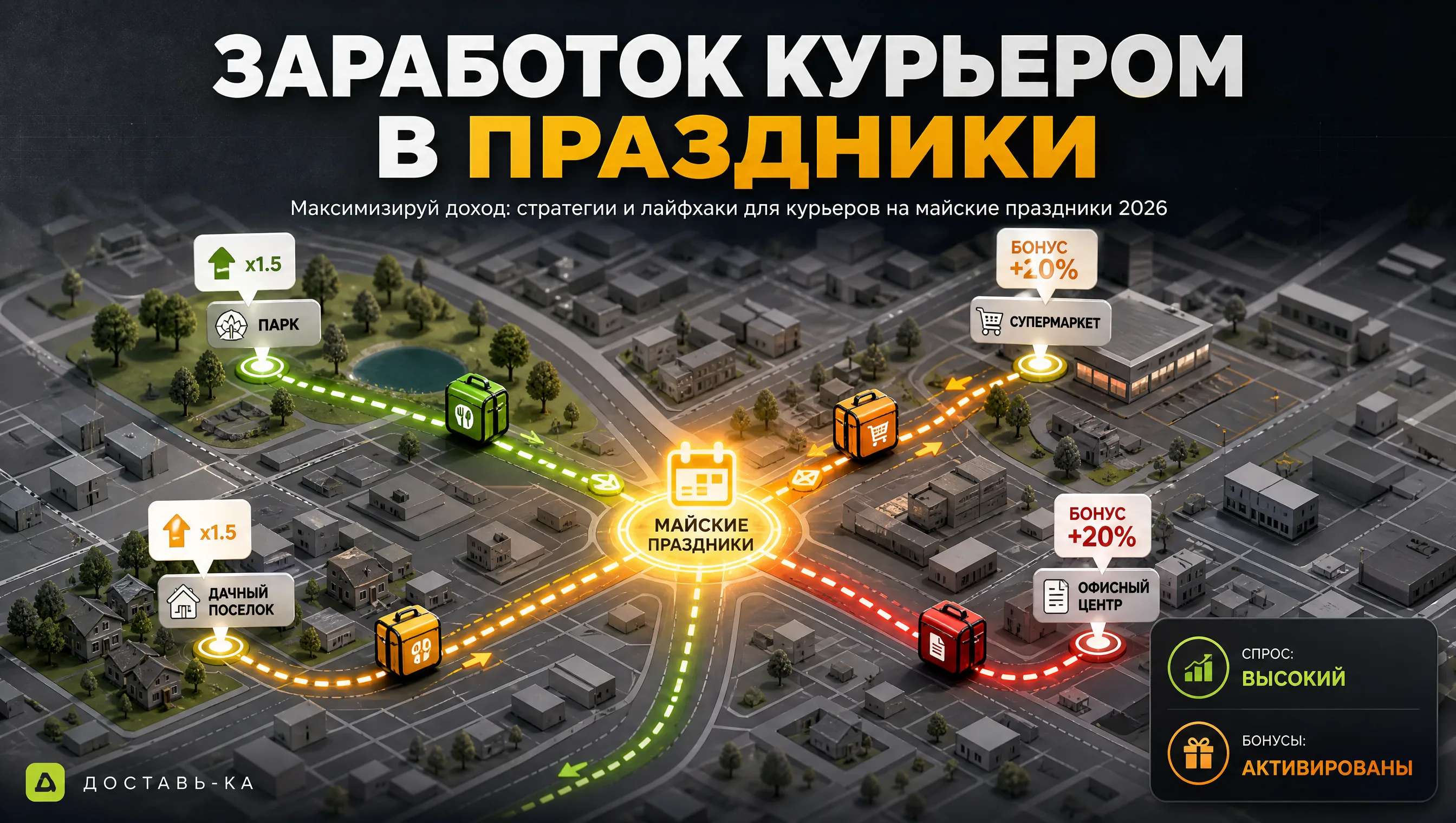 Работа курьером на майские праздники: где искать заказы и как больше заработать в 2026