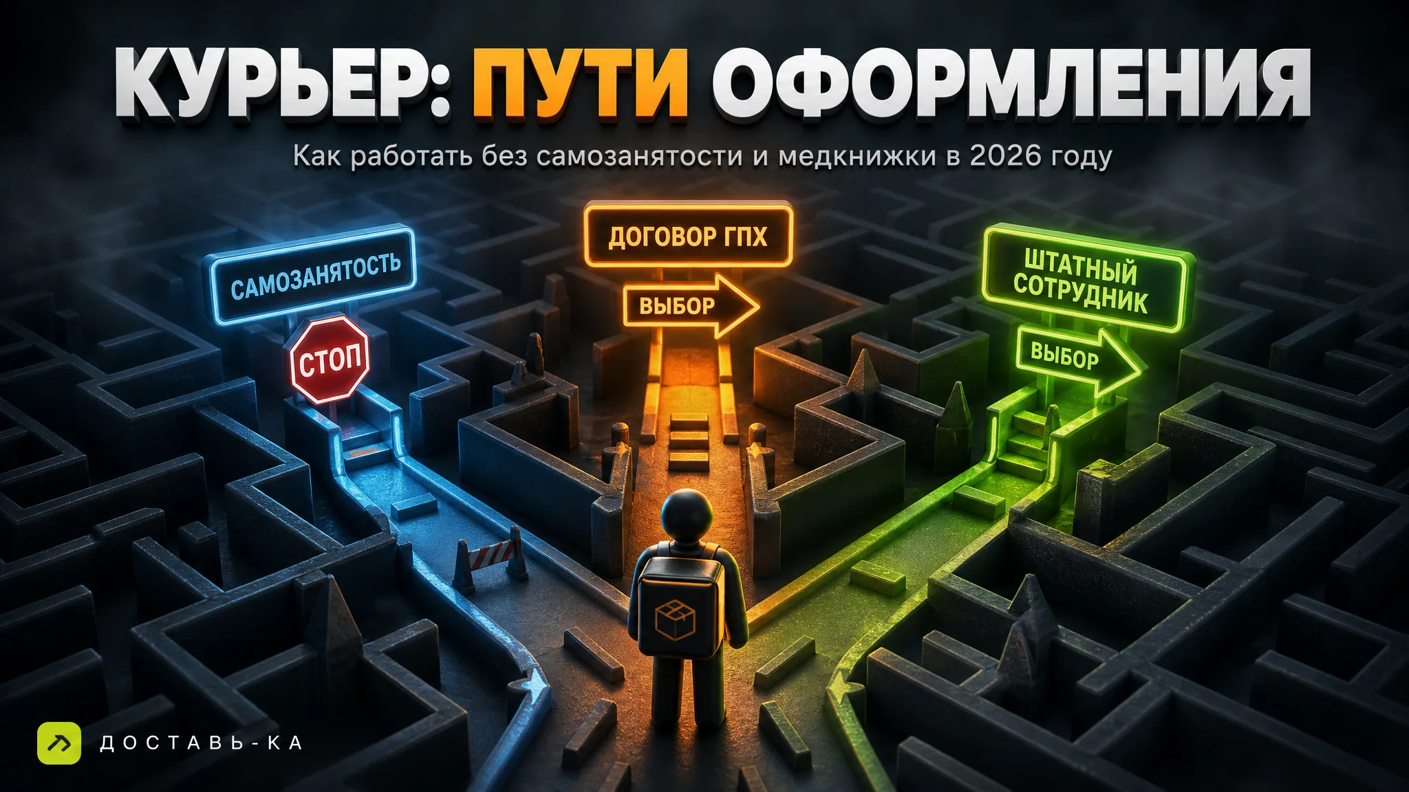 Работа курьером без самозанятости и медкнижки в 2026 году