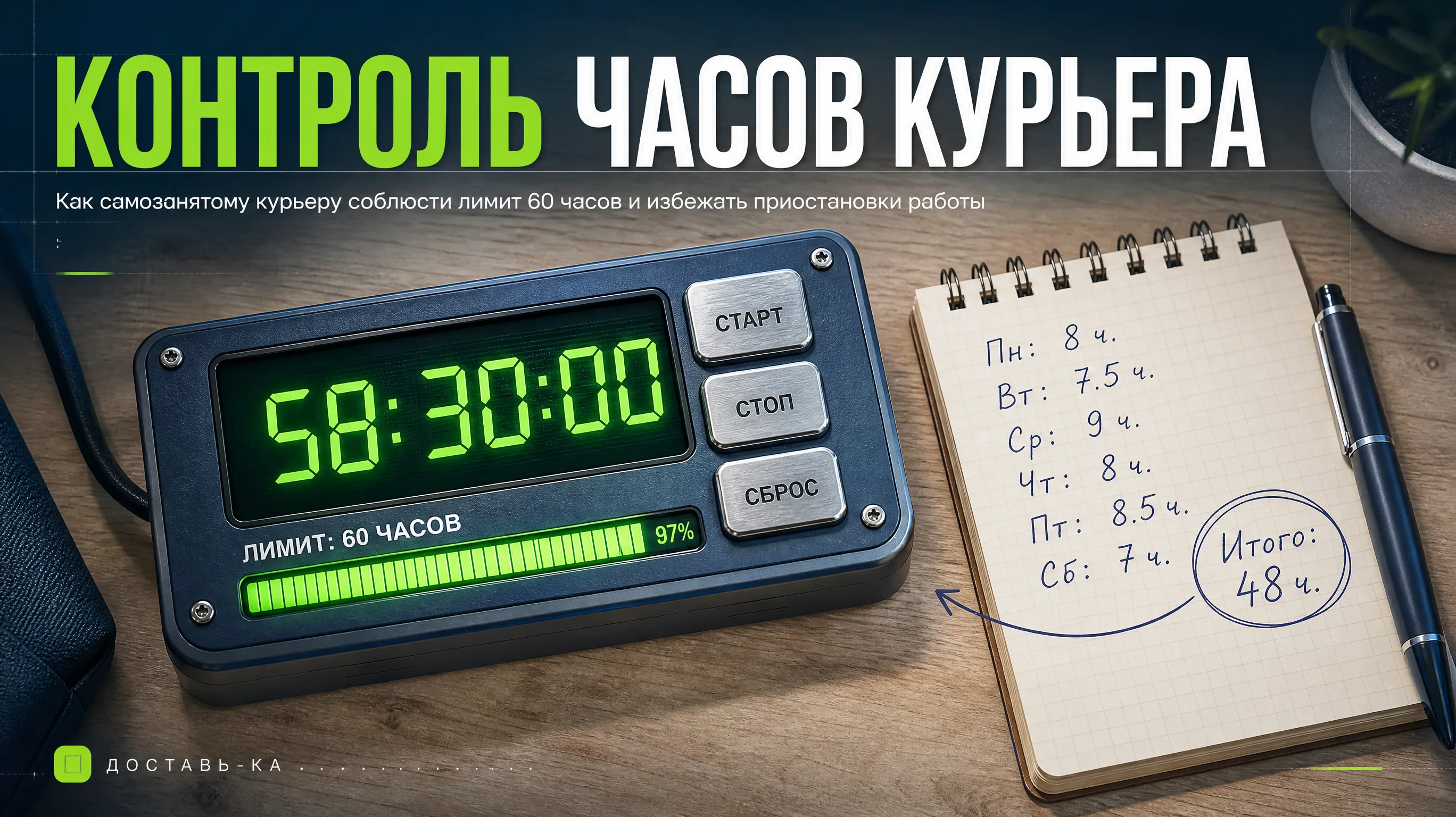 Лимит часов для самозанятых курьеров: 60 часов у одного заказчика в 2026 году