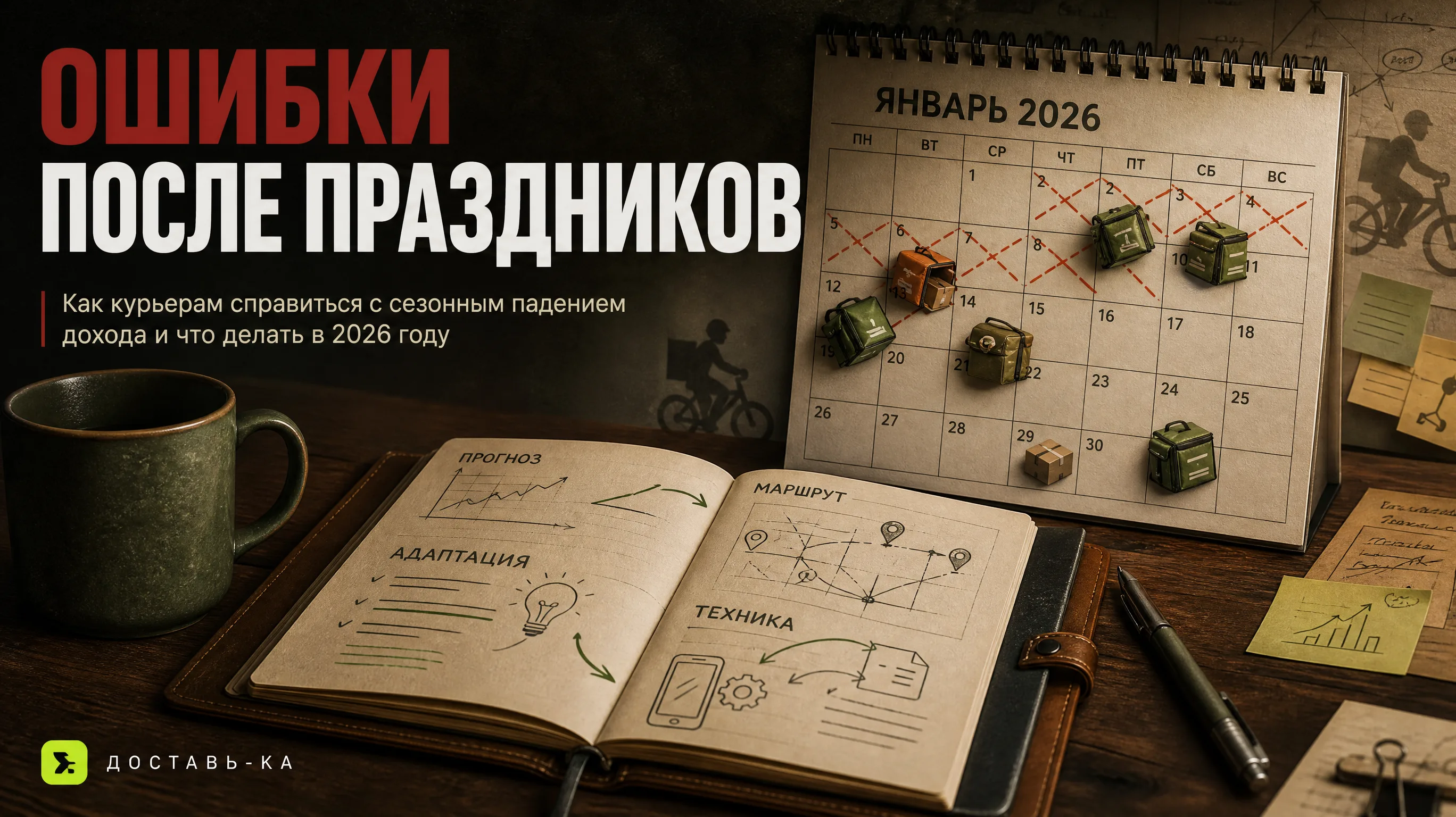 Сезонность курьера после праздников: 7 ошибок и как их избежать в 2026 году