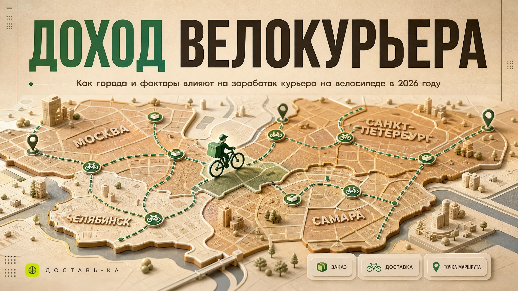 Сколько зарабатывает курьер на велосипеде в 2026 году: реальный доход по городам и условия