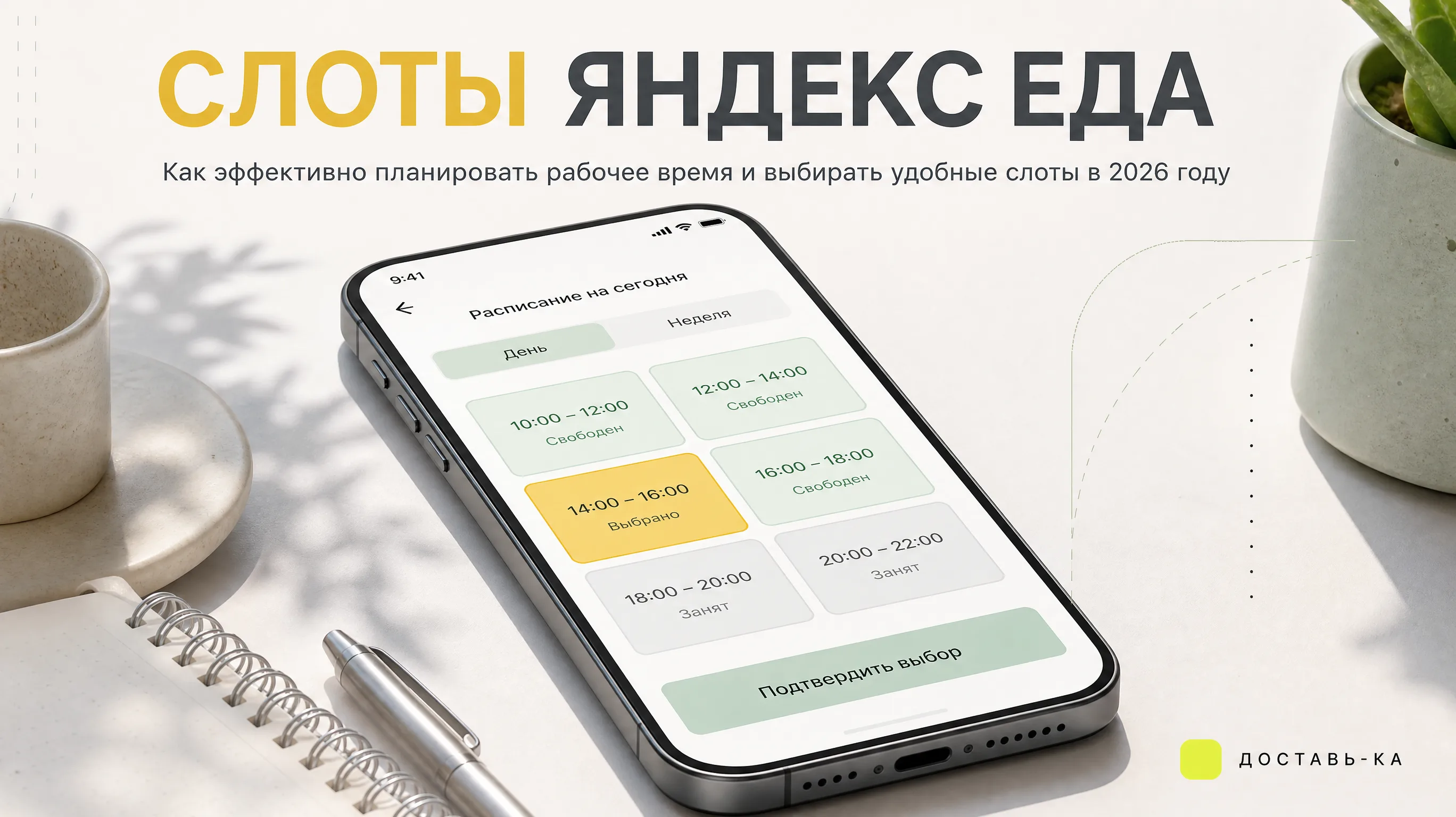 Слоты Яндекс Еда 2026: как выбрать удобное время для доставок