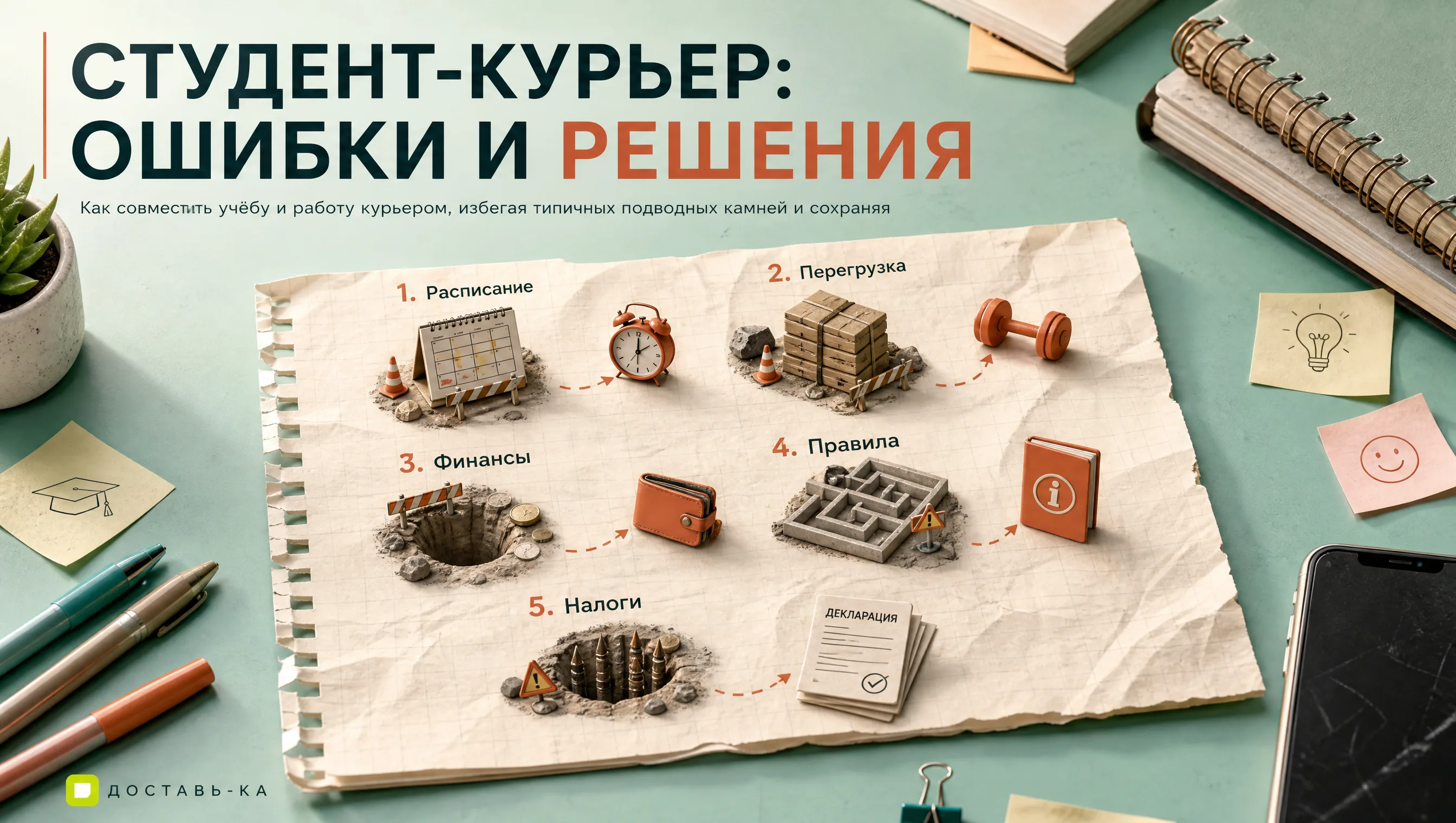 Студент курьер: как совместить работу учебу без ущерба для оценок в 2026 году