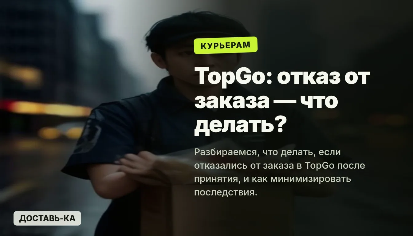 TopGo: что делать, если отказался от заказа после того, как его принял в 2026 году?