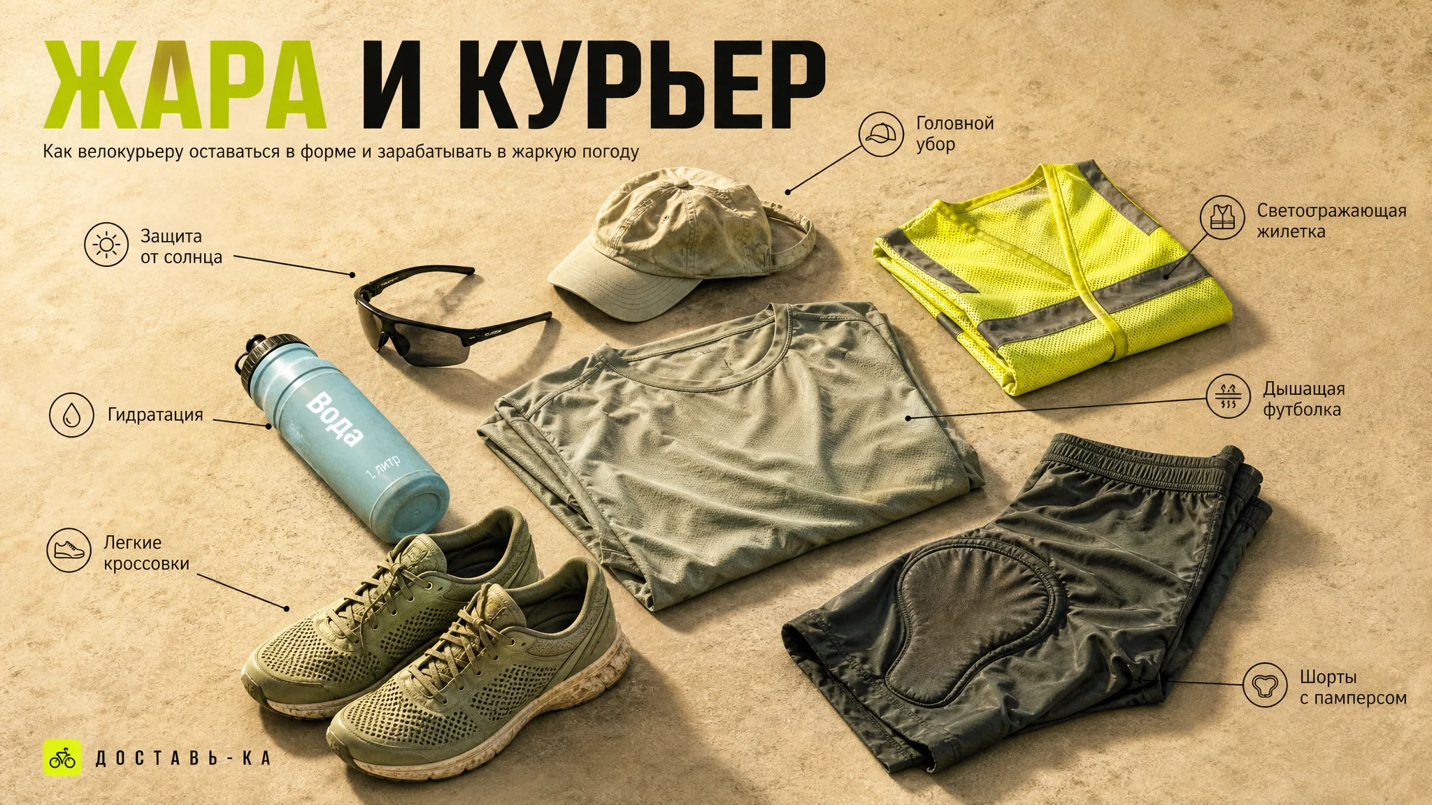 Велокурьер: летняя экипировка для жаркой погоды в 2026 году