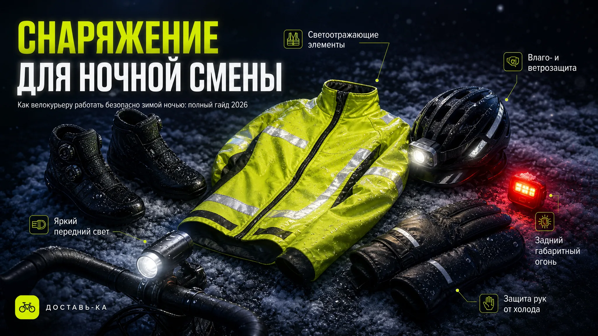 Велокурьер: экипировка для ночной работы зимой в 2026 году