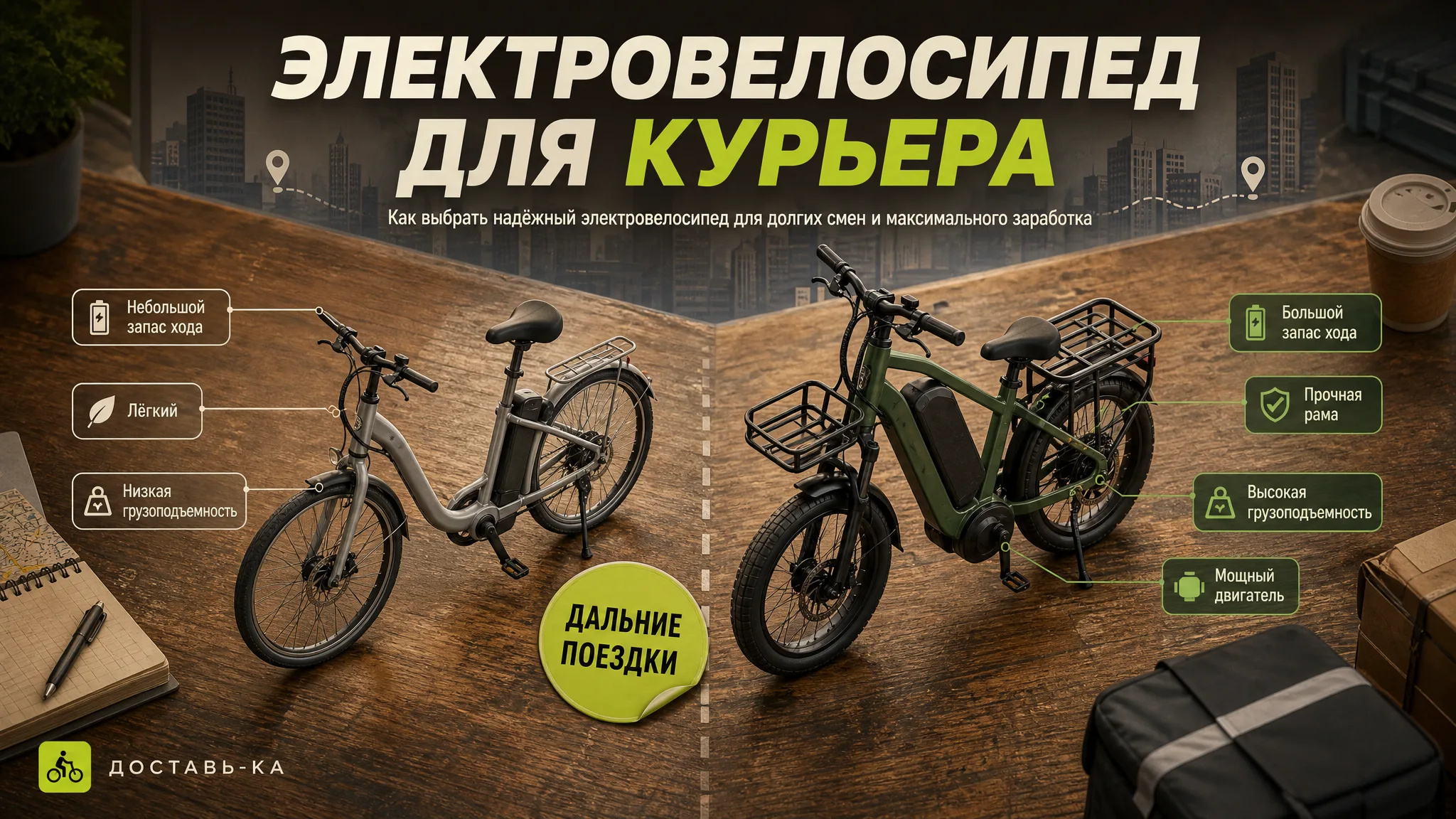 Электровелосипед для курьера на дальние расстояния в 2026 году