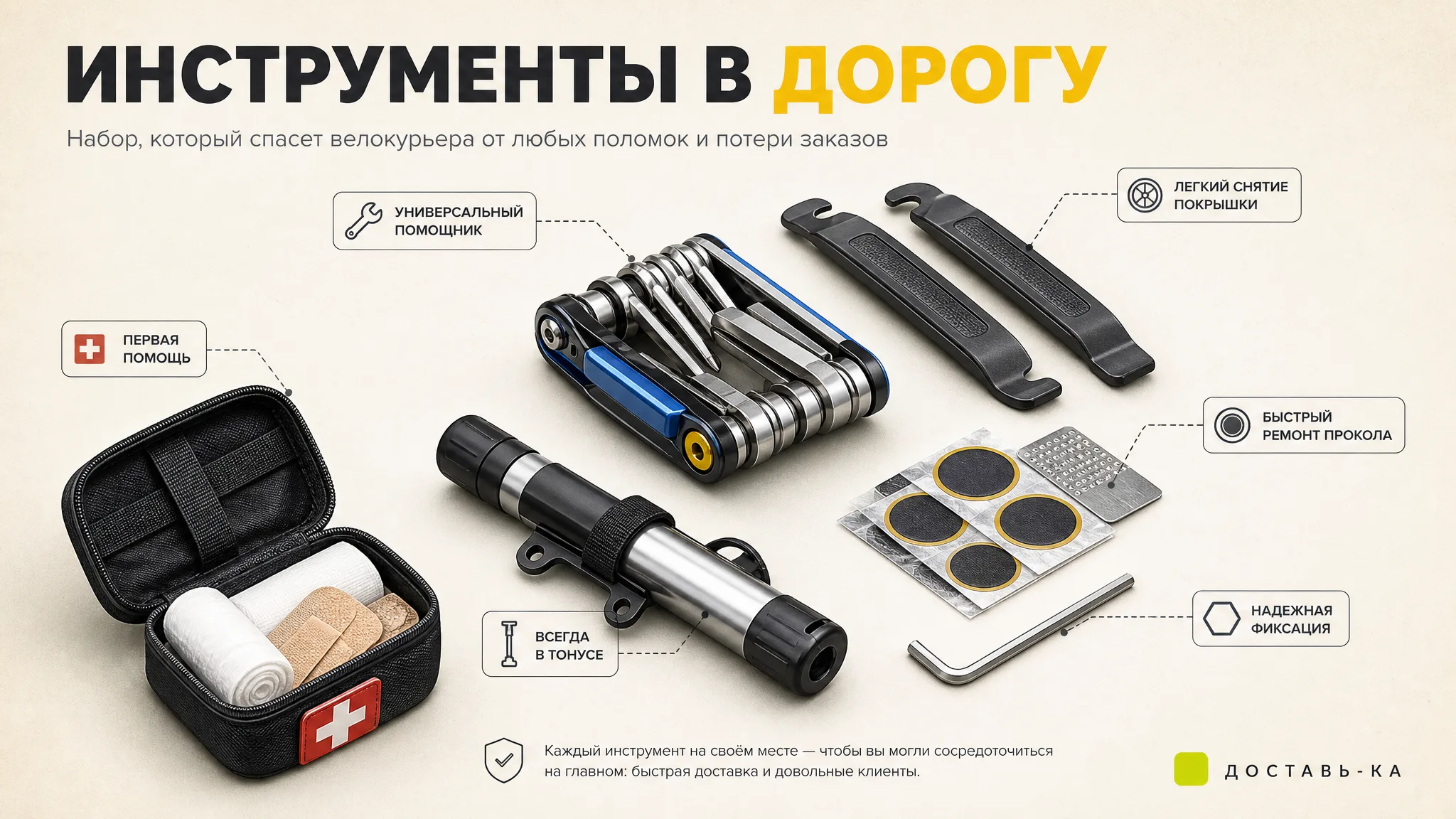 Велокурьер: минимальный набор инструментов для ремонта в 2026 году