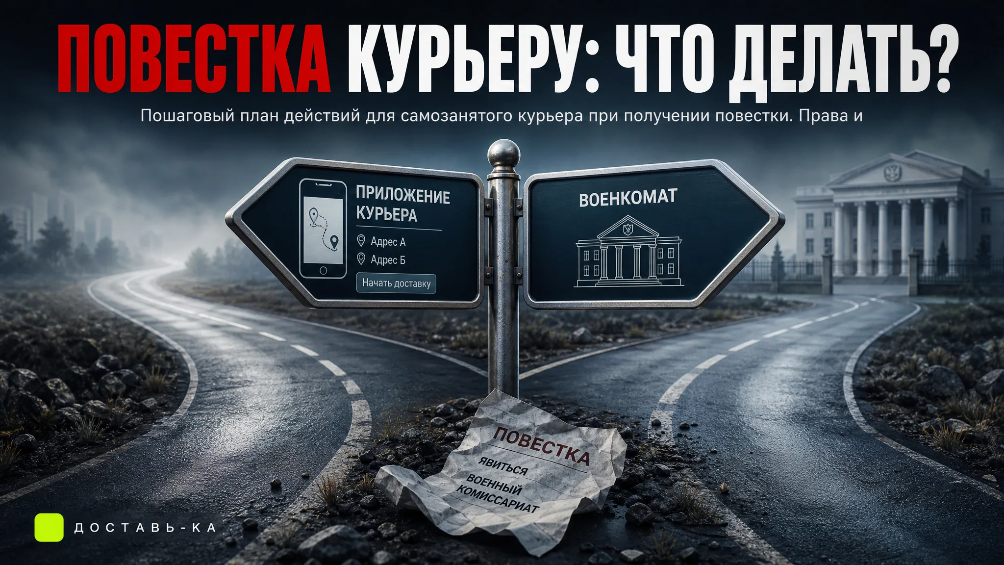 Самозанятый курьер и военкомат в 2026 году: повестка, права и обязанности