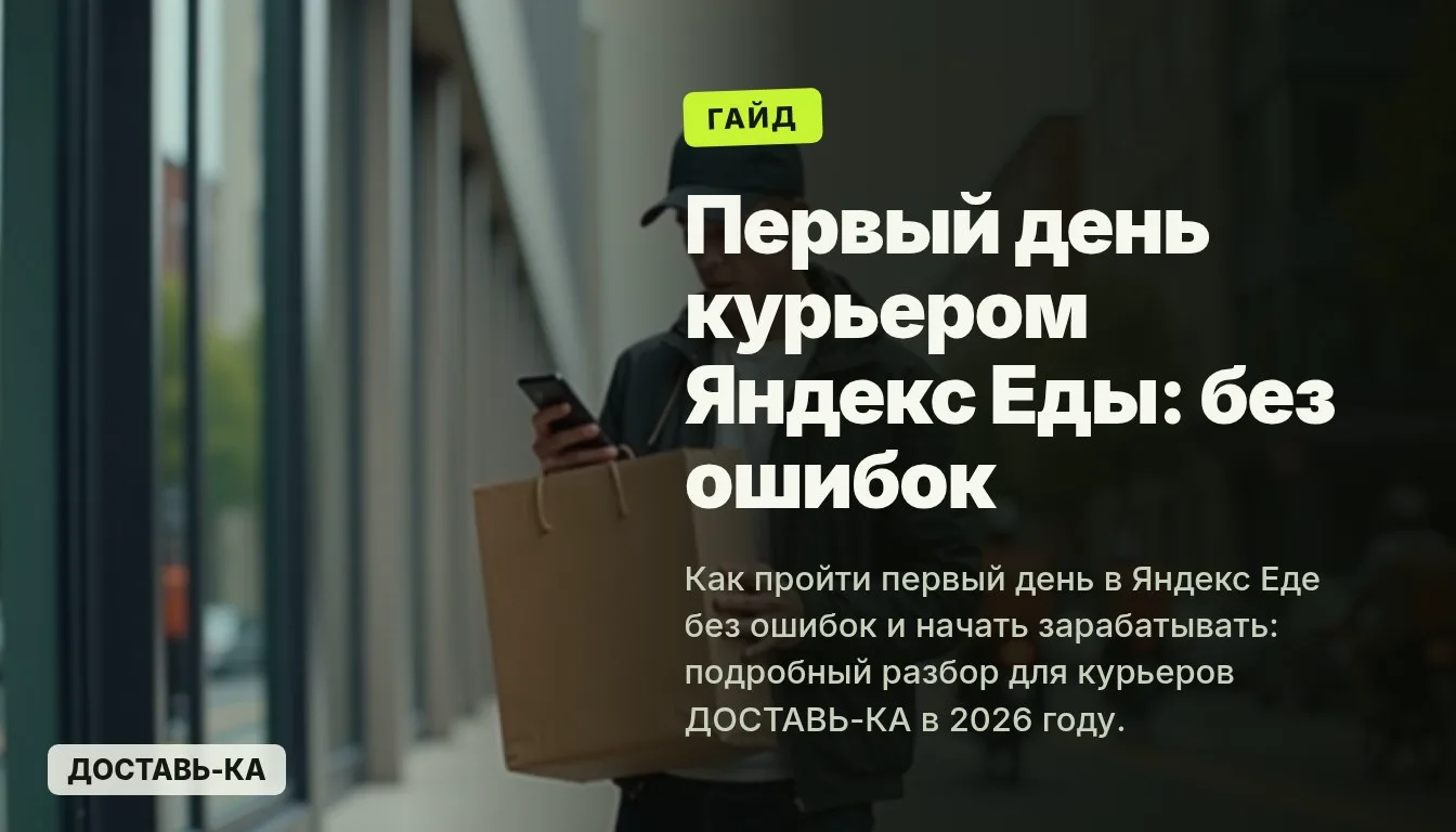 Первый день курьером Яндекс Еды: как пройти без ошибок в 2026 году
