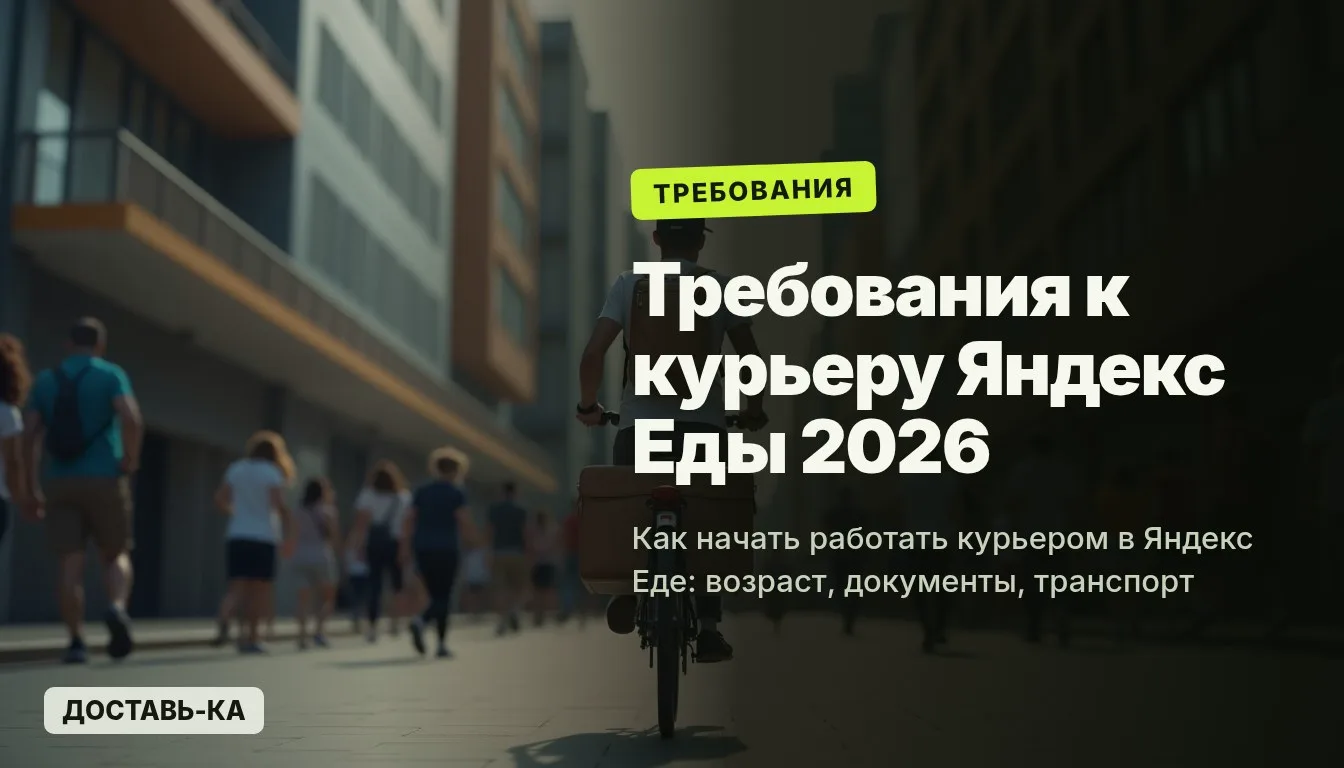 Требования к курьеру Яндекс Еды в 2026: возраст, документы, транспорт