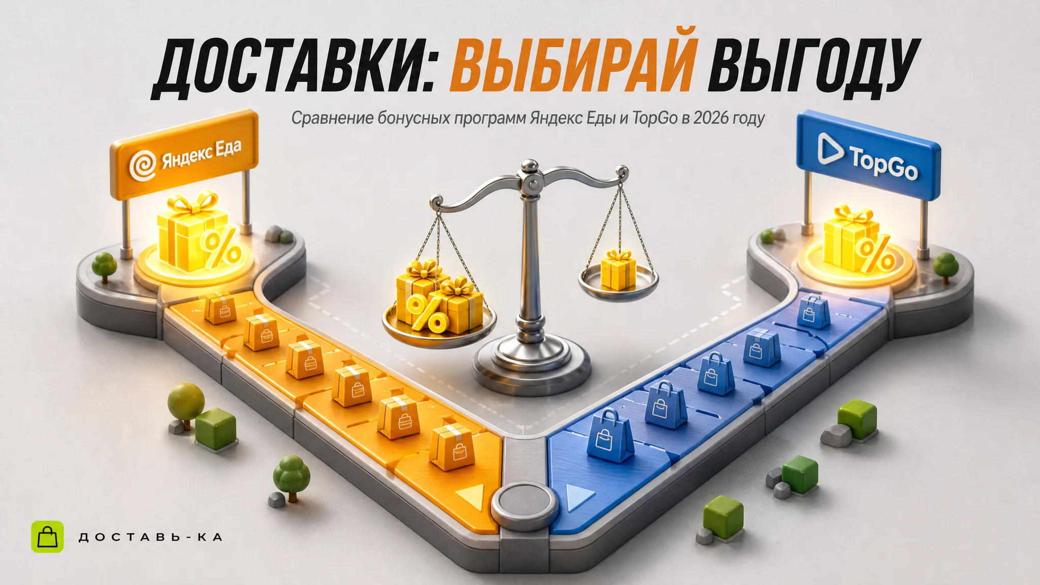 Яндекс Еда и TopGo: сравнение бонусов за количество доставок в 2026 году