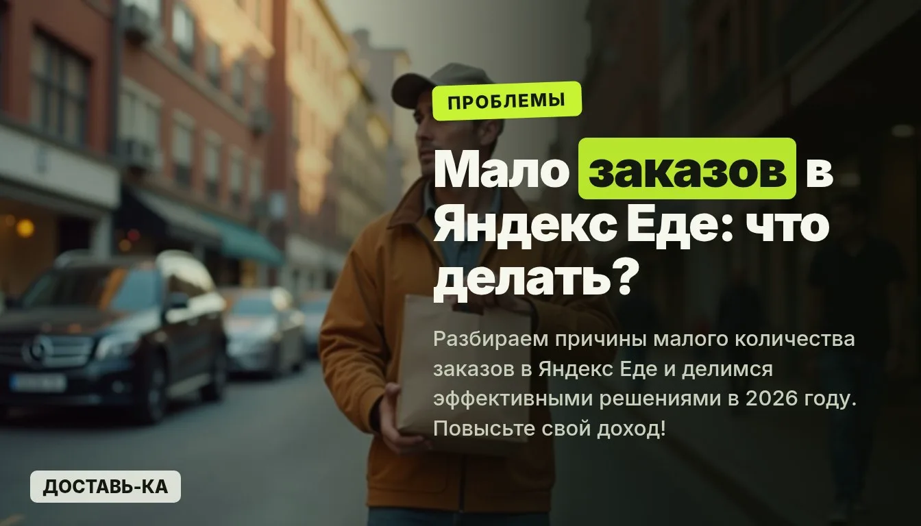 Мало заказов в Яндекс Еде в 2026 году: причины и решения