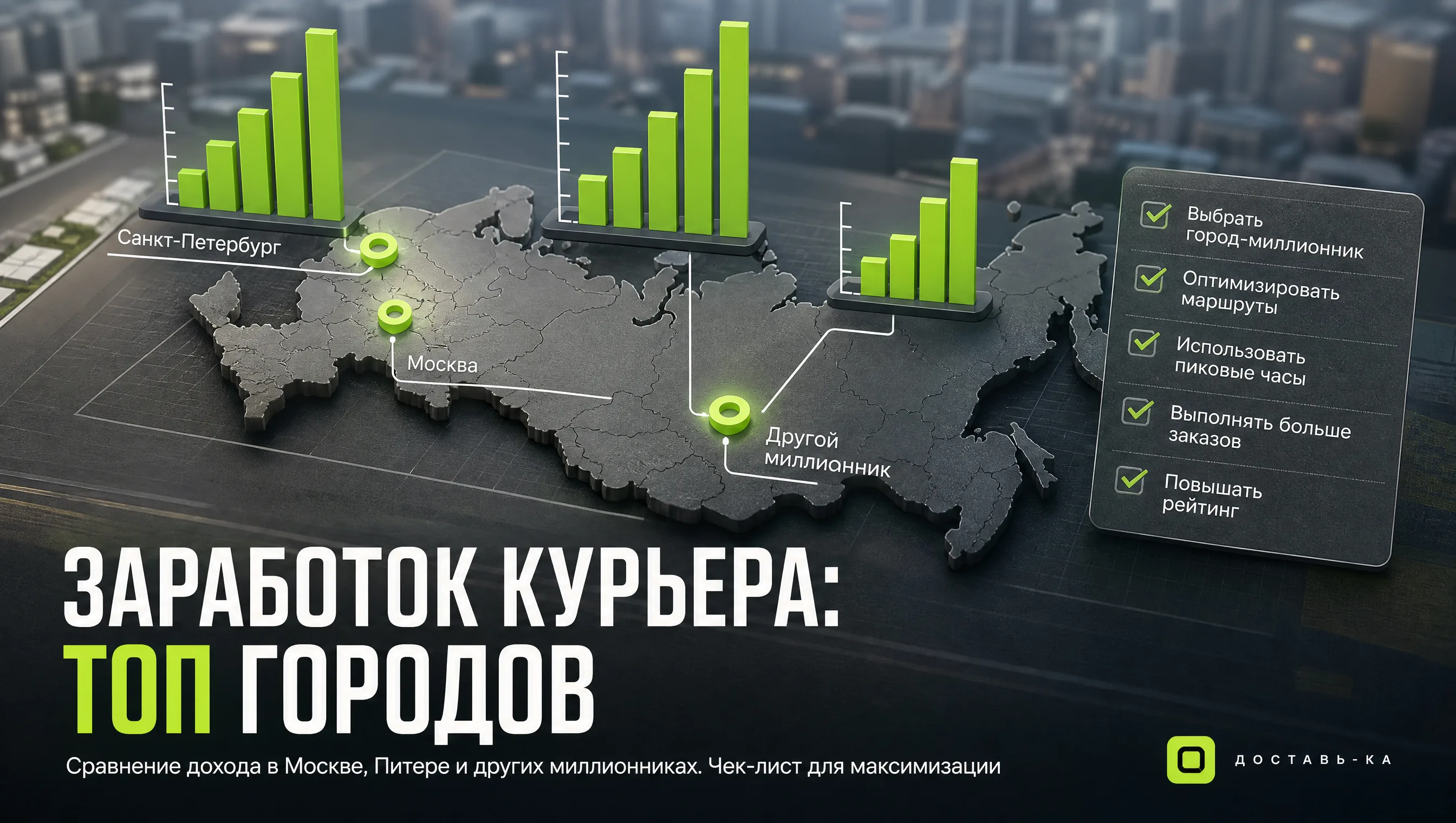Заработок курьера в миллионниках: сравнение городов в 2026 году