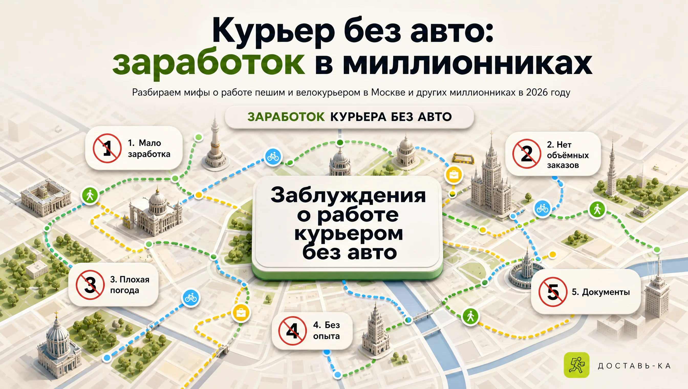 Работа курьером без авто в Москве: реальность или миф заработка в 2026 году