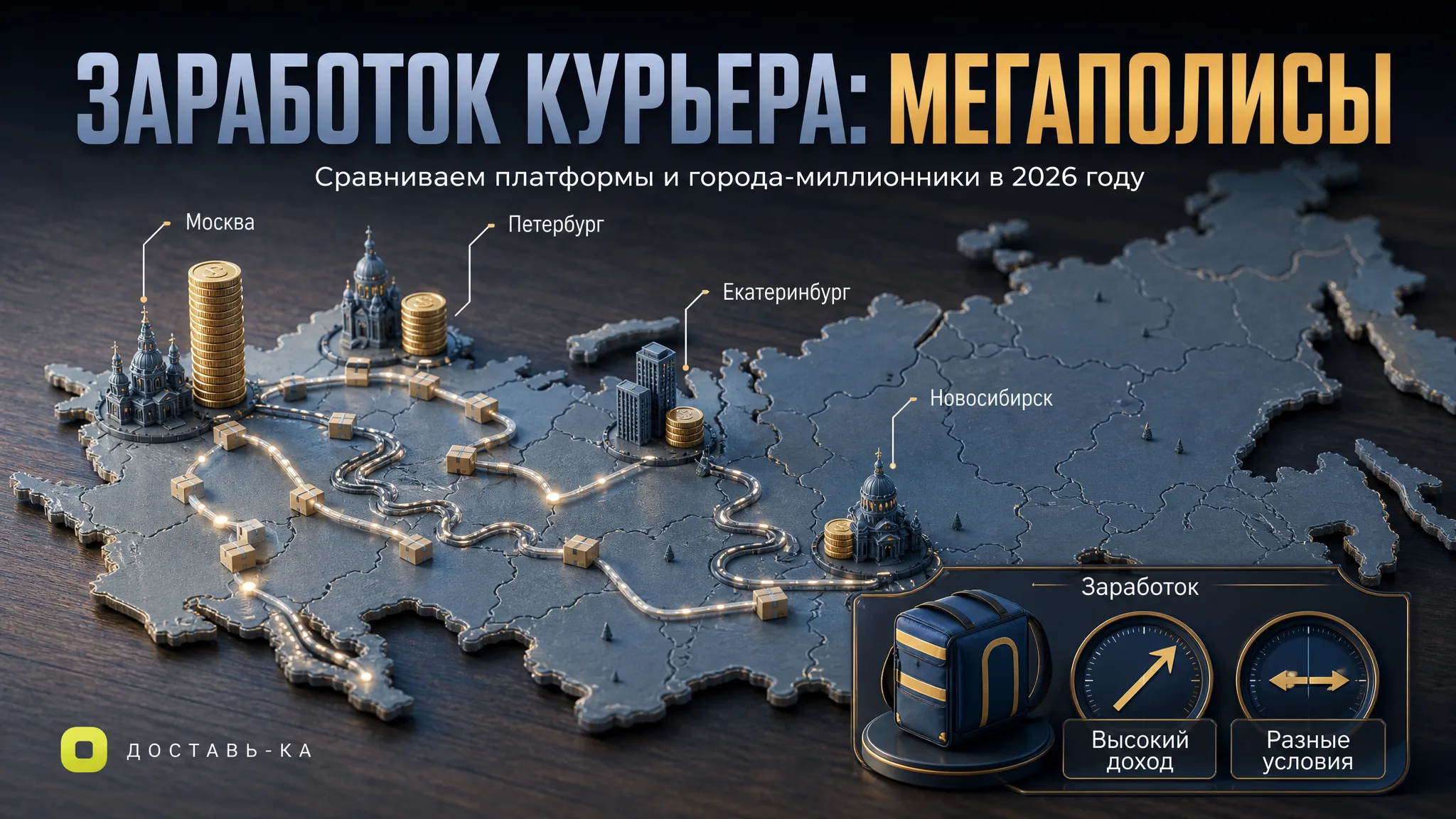 Заработок курьера в городах-миллионниках: где больше платят курьерам в Москве в 2026 году?