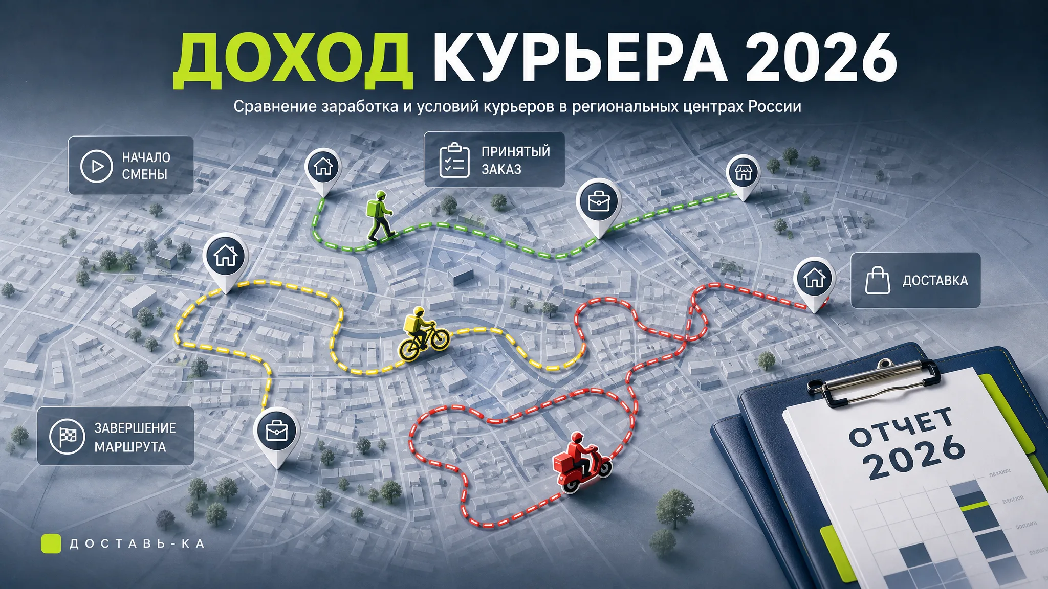 Средний заработок курьера в регионах 2026: цифры и условия